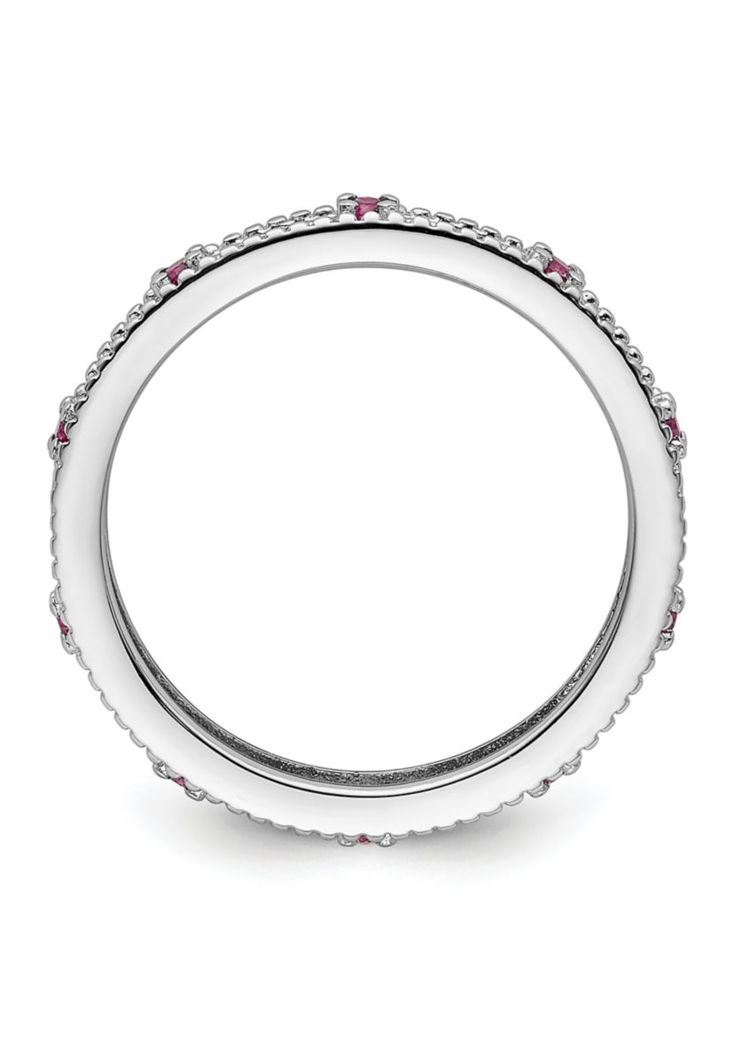1/5 ct. t.w. Lab Created Pink Sapphire Stackable Expressions Ring in Sterling Silver