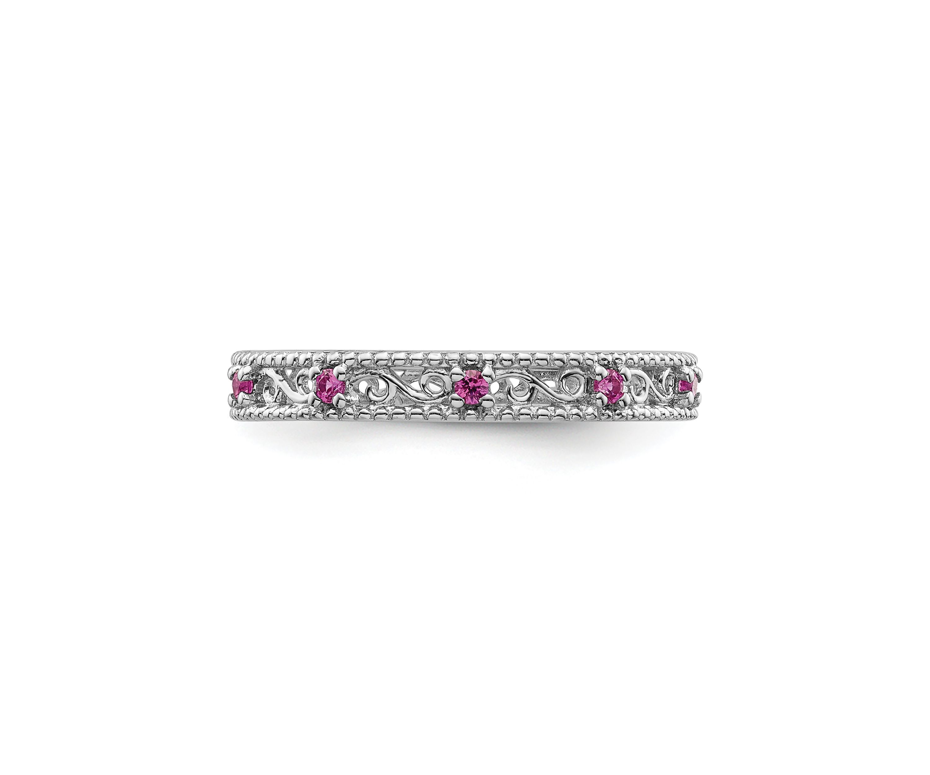 1/5 ct. t.w. Lab Created Pink Sapphire Stackable Expressions Ring in Sterling Silver