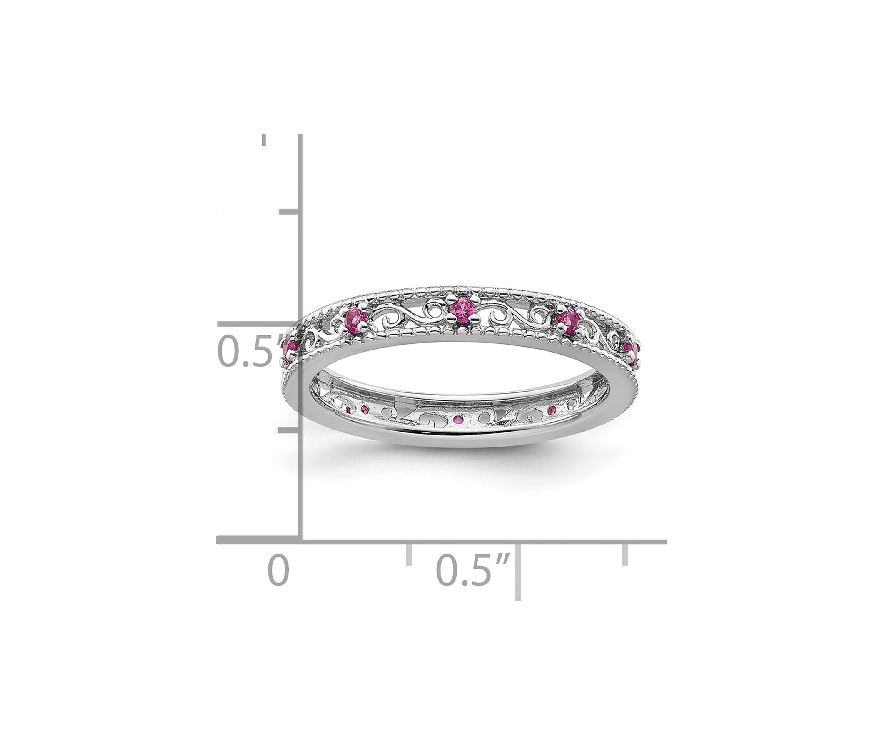 1/5 ct. t.w. Lab Created Pink Sapphire Stackable Expressions Ring in Sterling Silver