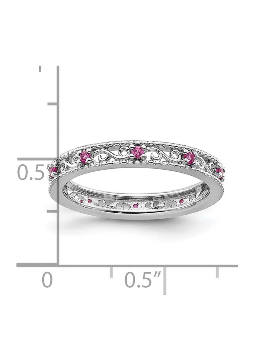 1/5 ct. t.w. Lab Created Pink Sapphire Stackable Expressions Ring in Sterling Silver