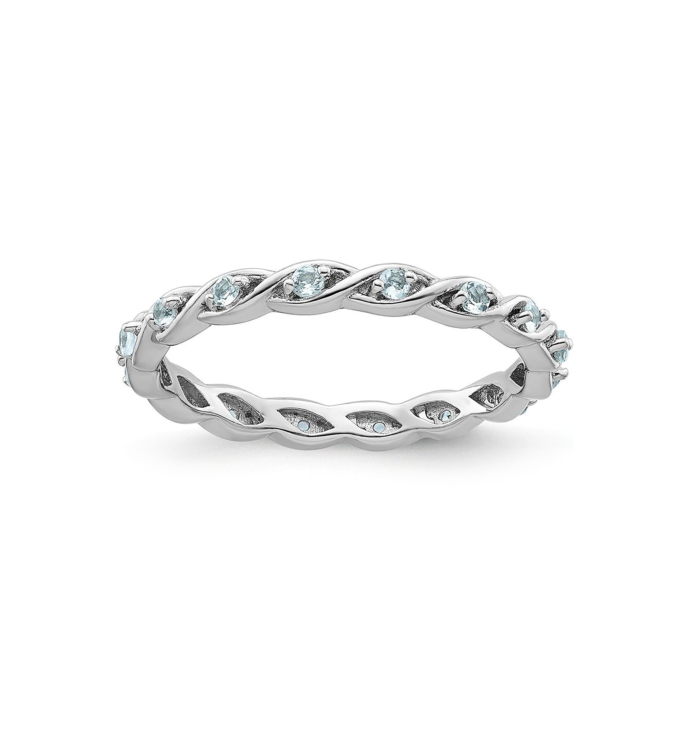 1/5 ct. t.w. Aquamarine Stackable Expressions Ring in Sterling Silver