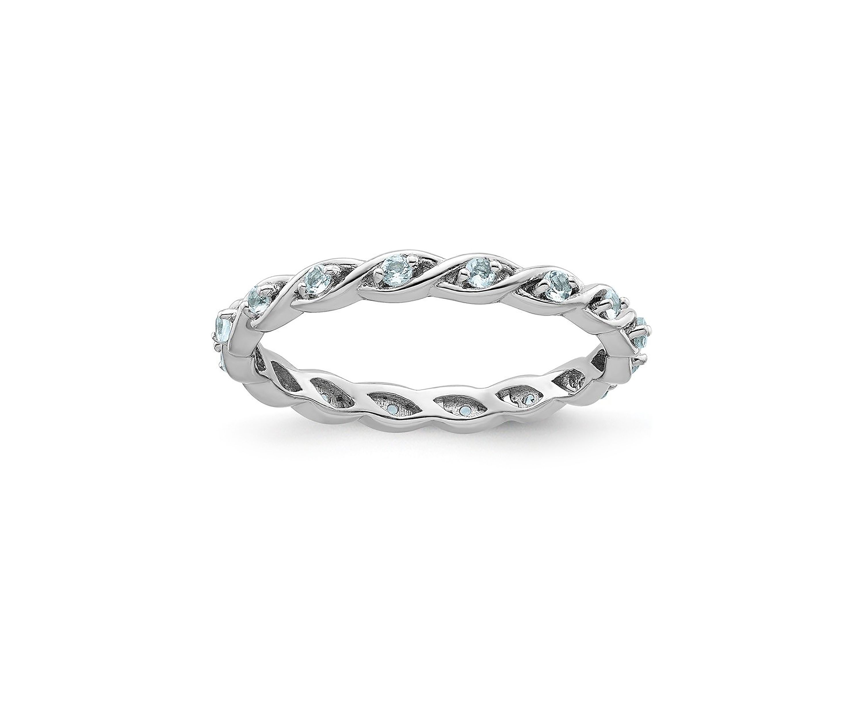 1/5 ct. t.w. Aquamarine Stackable Expressions Ring in Sterling Silver