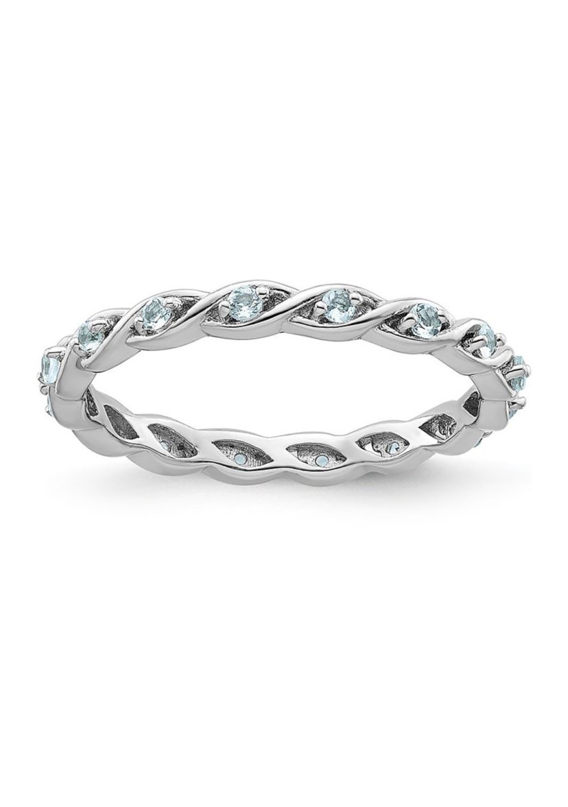 1/5 ct. t.w. Aquamarine Stackable Expressions Ring in Sterling Silver