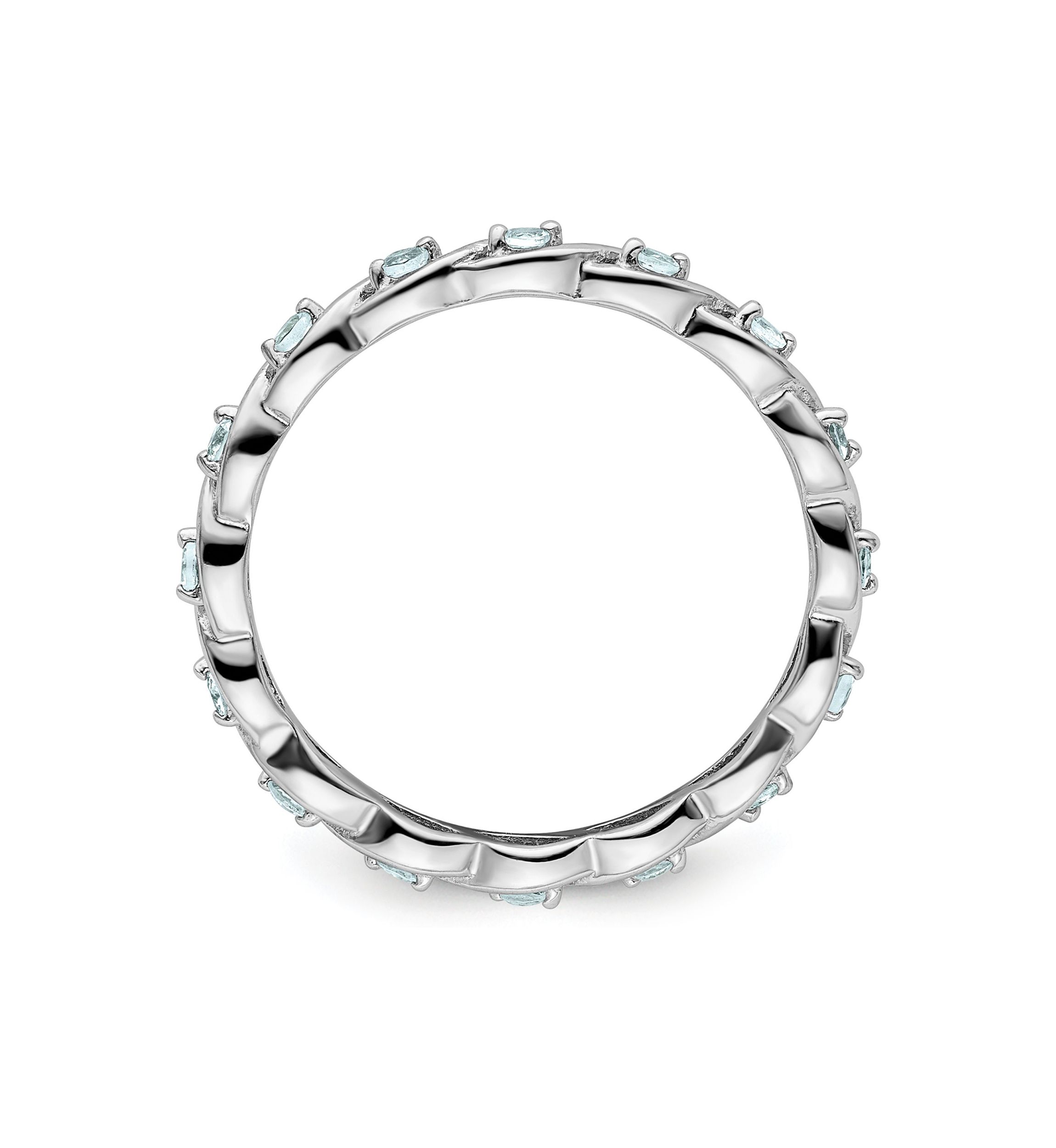 1/5 ct. t.w. Aquamarine Stackable Expressions Ring in Sterling Silver