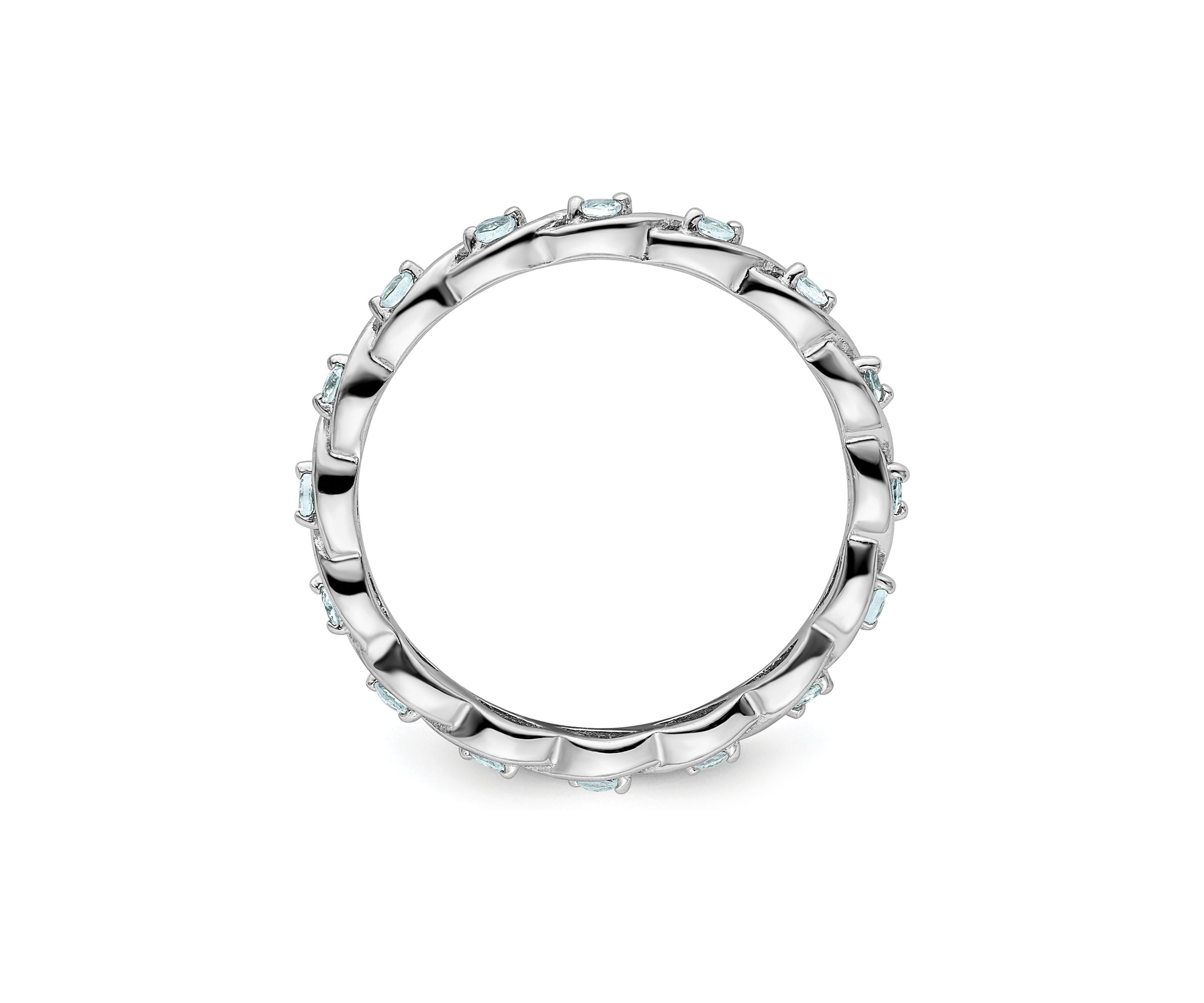 1/5 ct. t.w. Aquamarine Stackable Expressions Ring in Sterling Silver