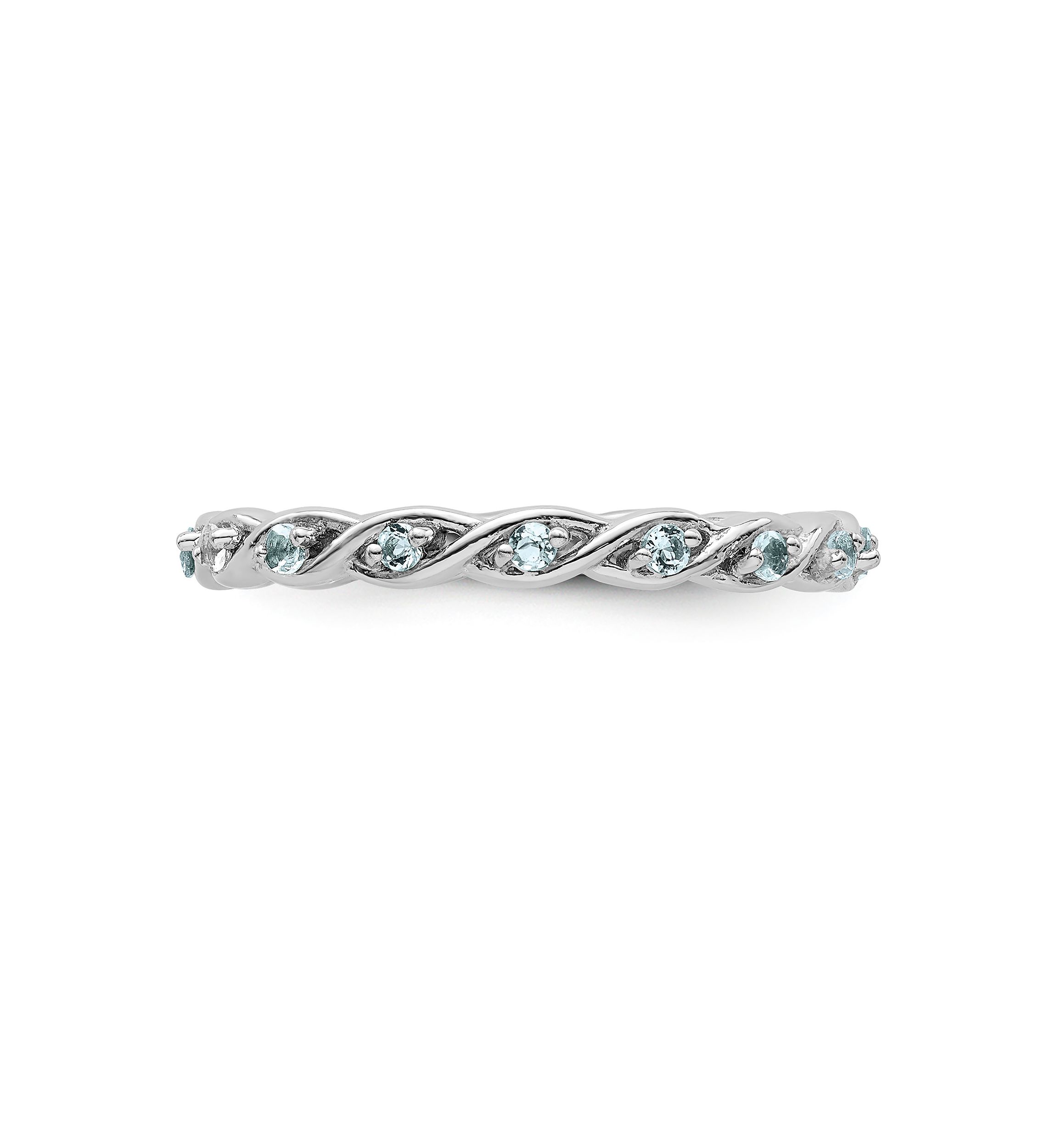 1/5 ct. t.w. Aquamarine Stackable Expressions Ring in Sterling Silver