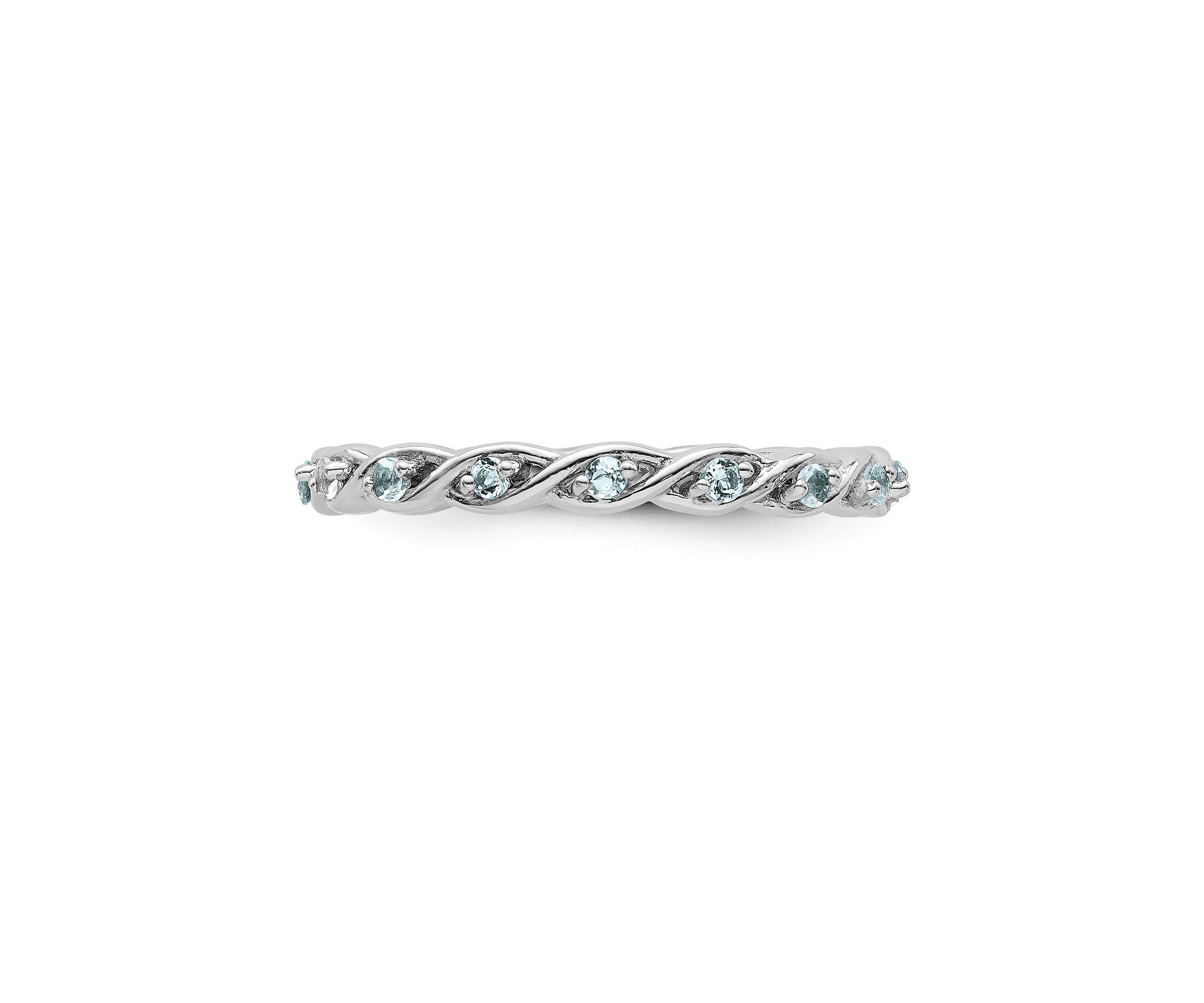 1/5 ct. t.w. Aquamarine Stackable Expressions Ring in Sterling Silver