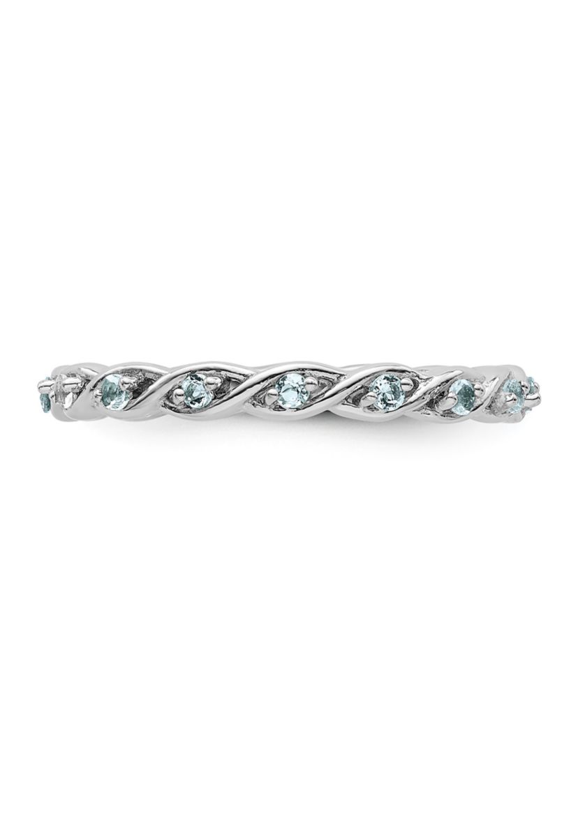 1/5 ct. t.w. Aquamarine Stackable Expressions Ring in Sterling Silver