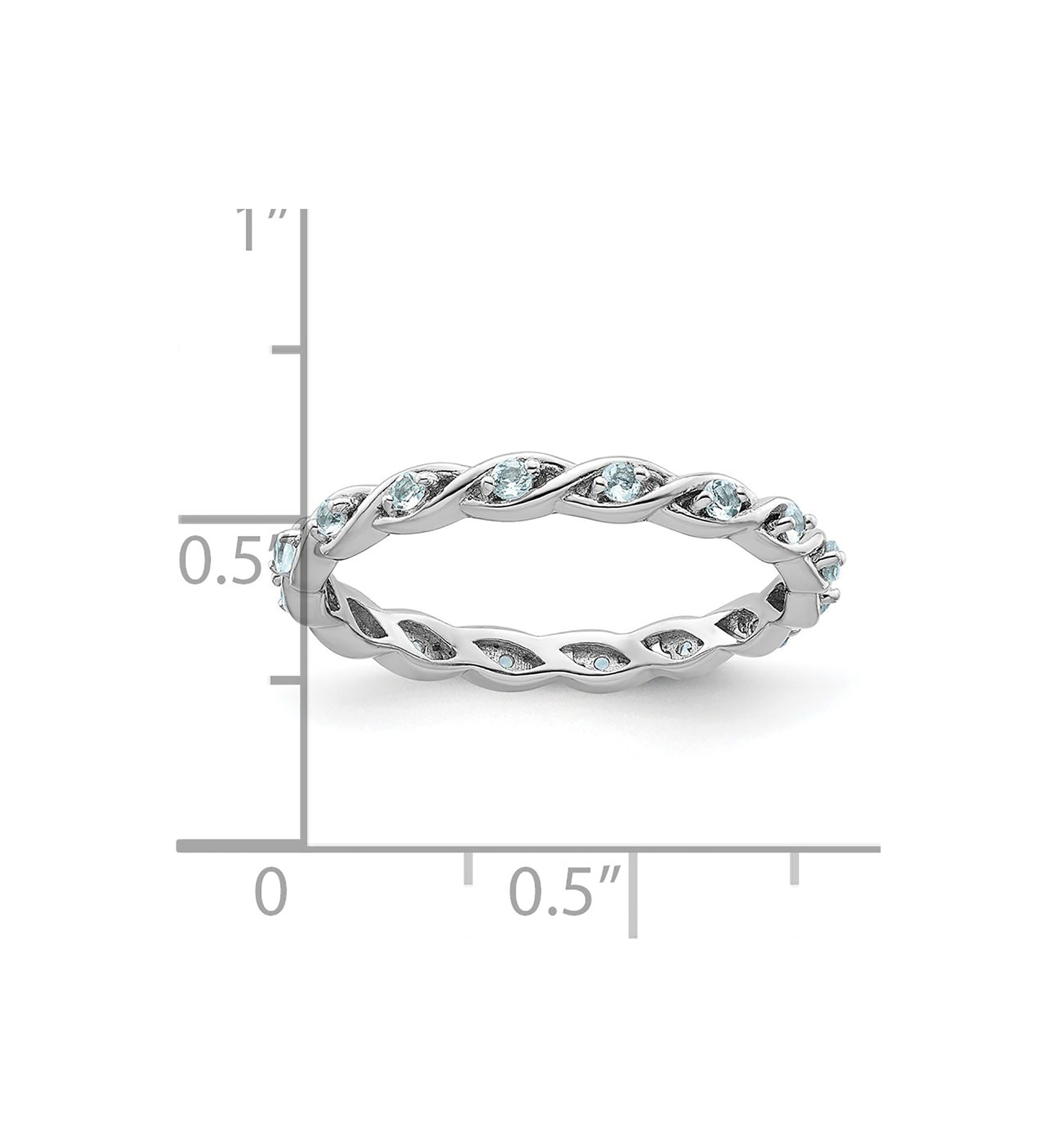 1/5 ct. t.w. Aquamarine Stackable Expressions Ring in Sterling Silver