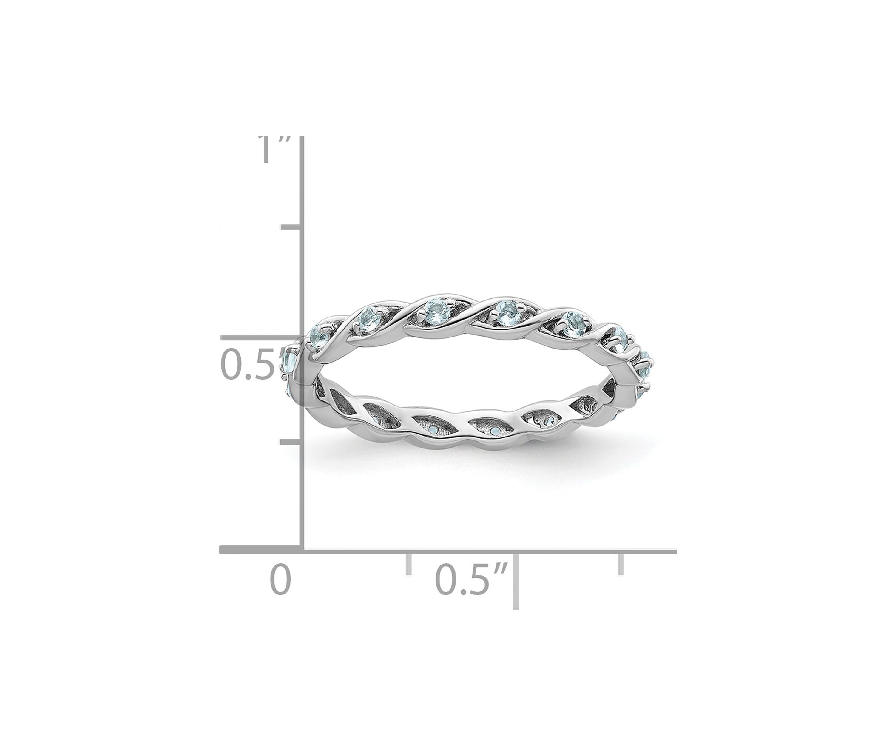 1/5 ct. t.w. Aquamarine Stackable Expressions Ring in Sterling Silver