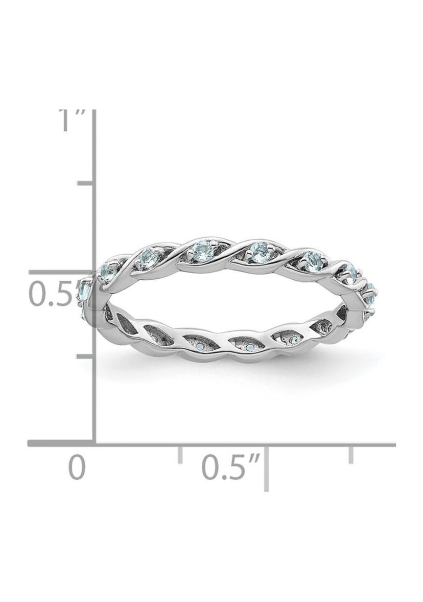 1/5 ct. t.w. Aquamarine Stackable Expressions Ring in Sterling Silver