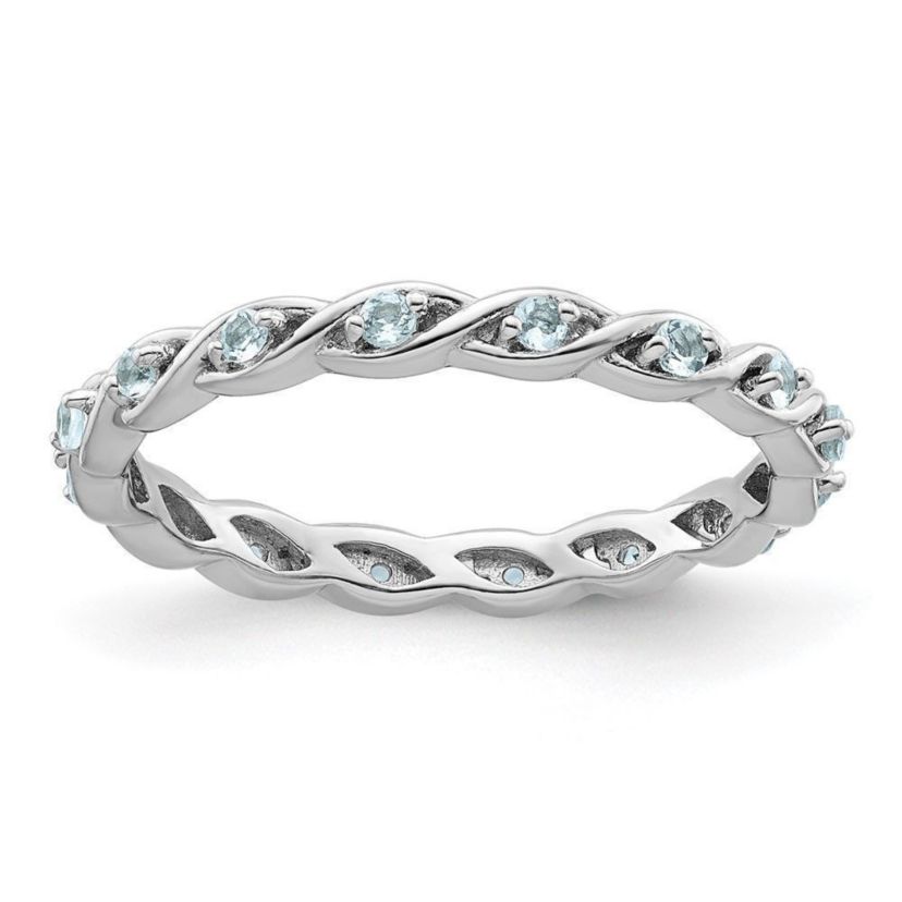 1/5 ct. t.w. Aquamarine Stackable Expressions Ring in Sterling Silver