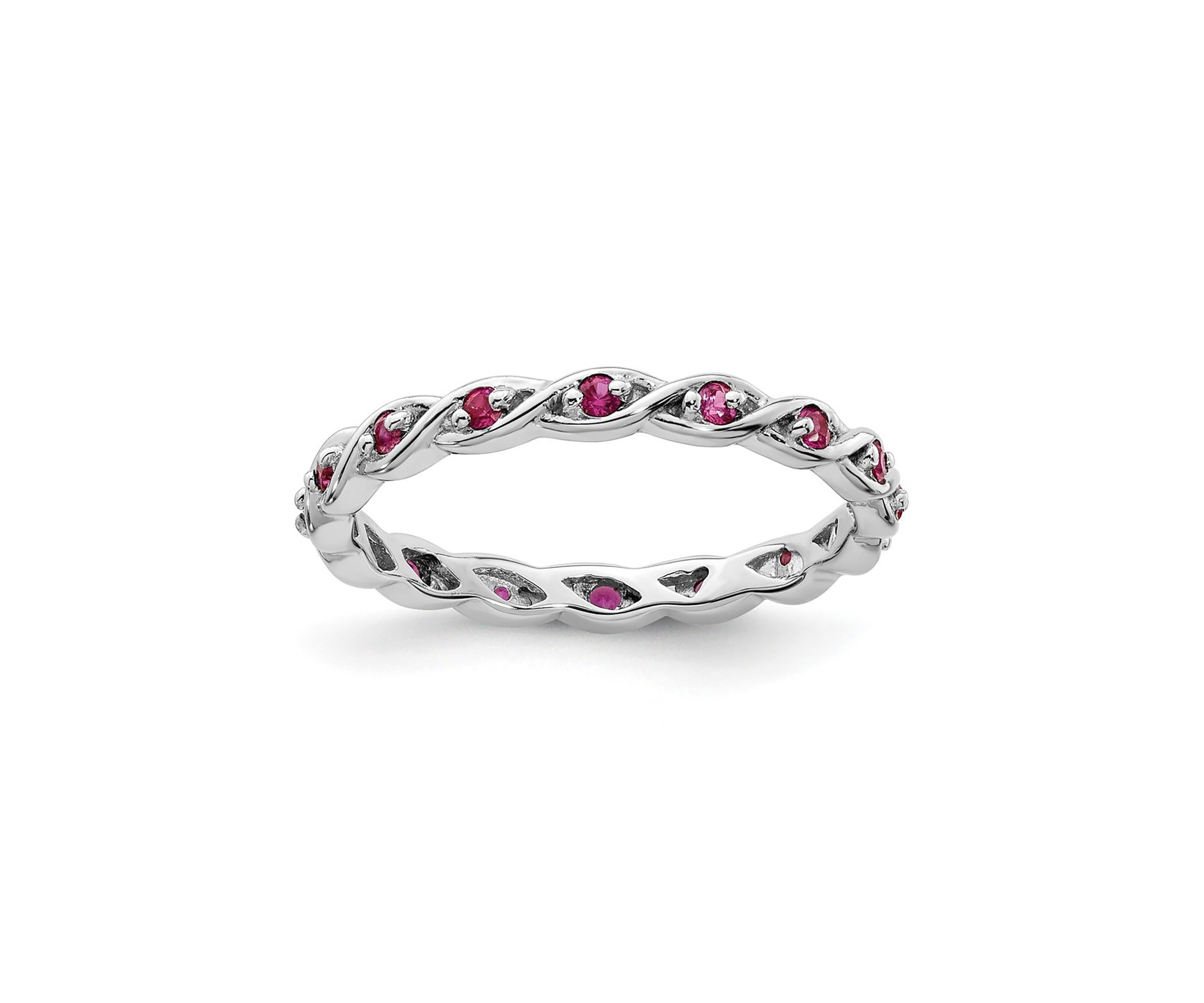 Lab Created 1/3 ct. t.w. Created Ruby Stackable Expressions Ring in Sterling Silver