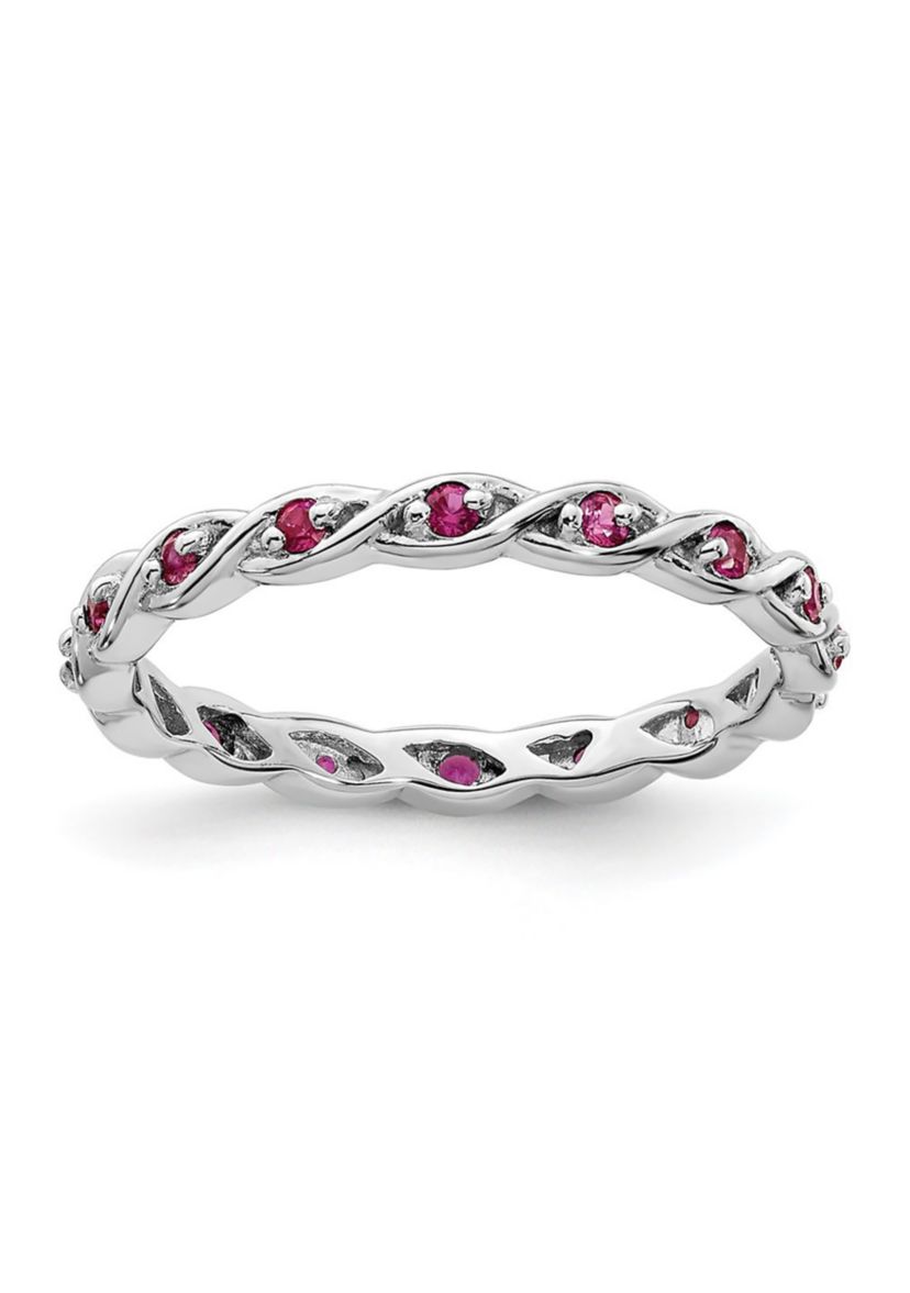 Lab Created 1/3 ct. t.w. Created Ruby Stackable Expressions Ring in Sterling Silver