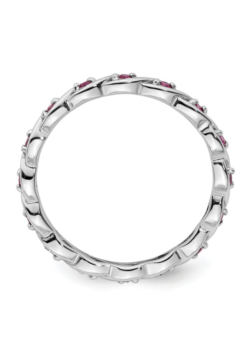 Lab Created 1/3 ct. t.w. Created Ruby Stackable Expressions Ring in Sterling Silver