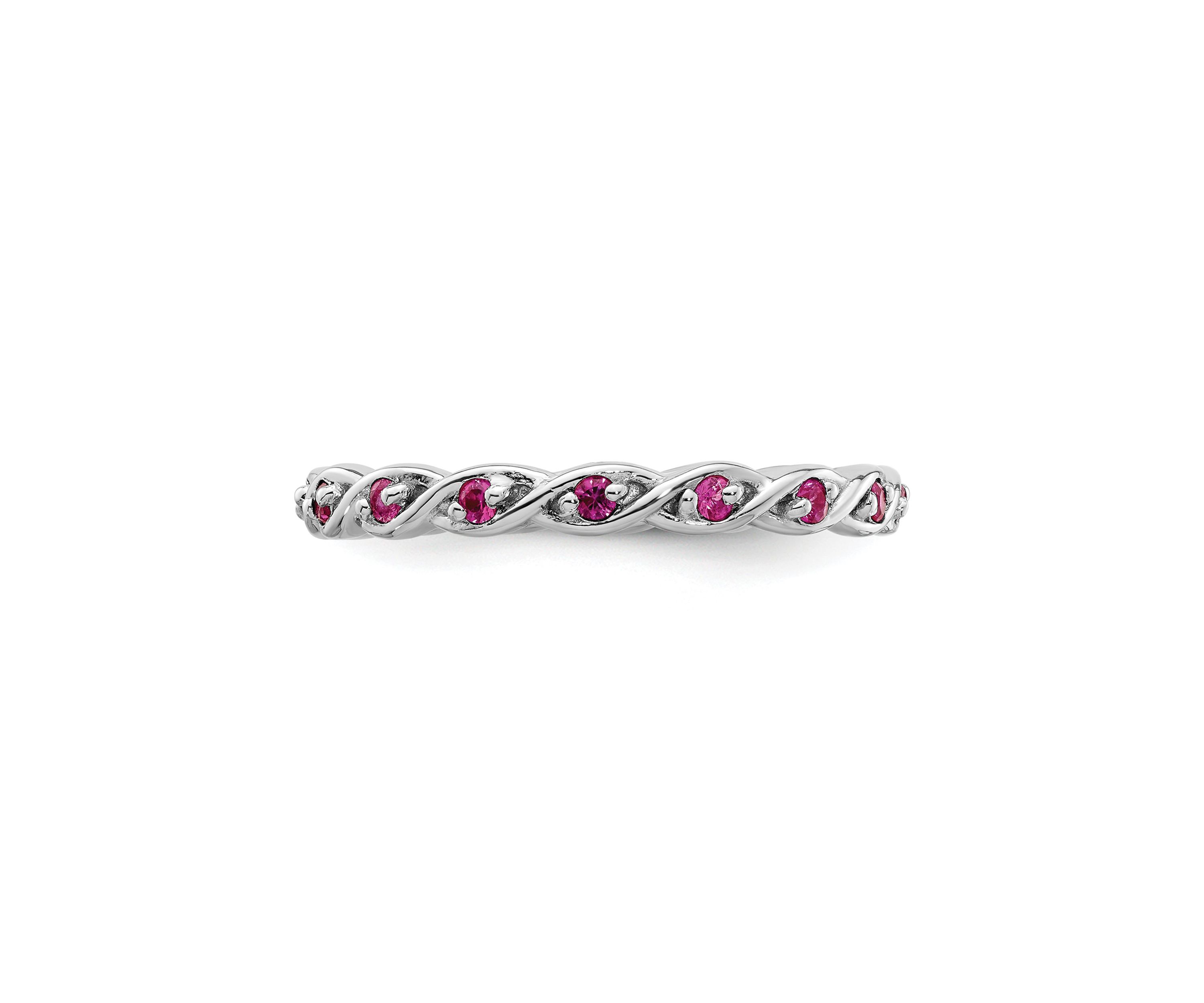 Lab Created 1/3 ct. t.w. Created Ruby Stackable Expressions Ring in Sterling Silver