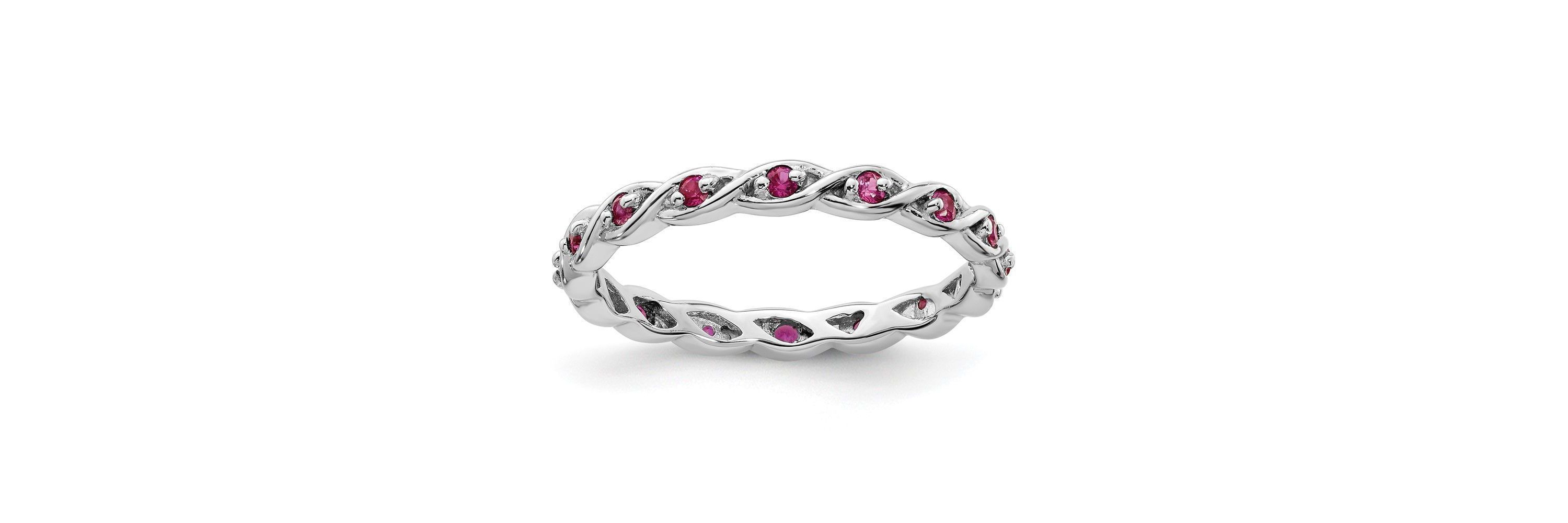 Lab Created 1/3 ct. t.w. Created Ruby Stackable Expressions Ring in Sterling Silver