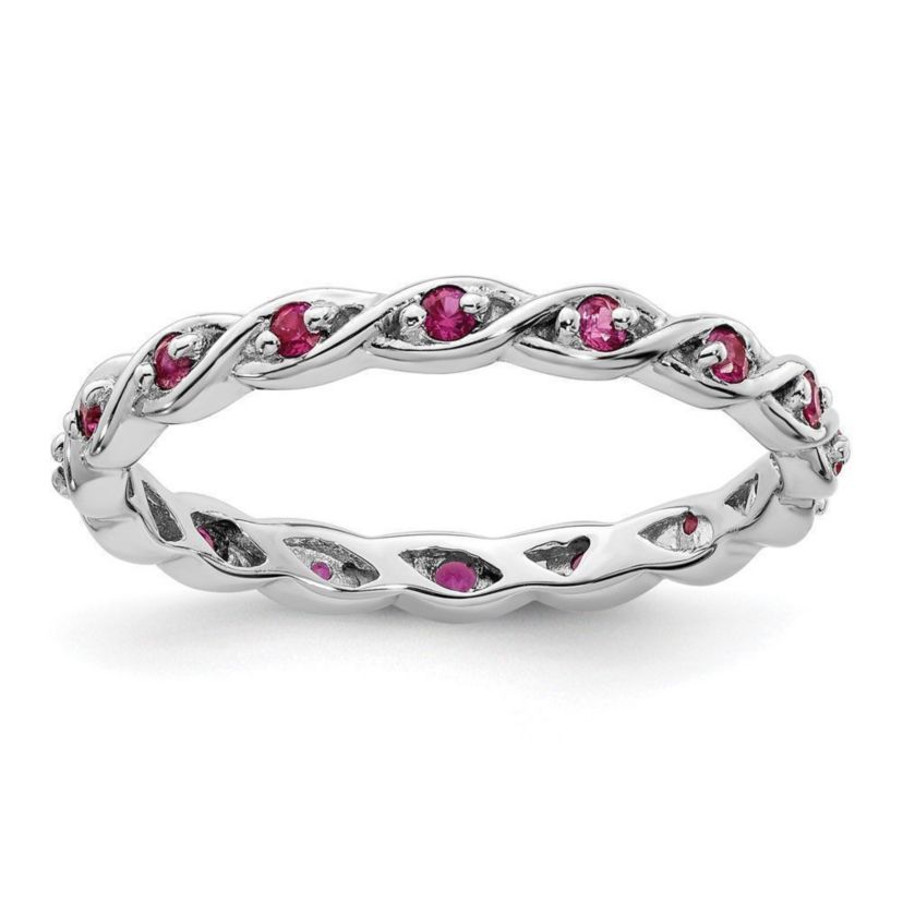 Lab Created 1/3 ct. t.w. Created Ruby Stackable Expressions Ring in Sterling Silver