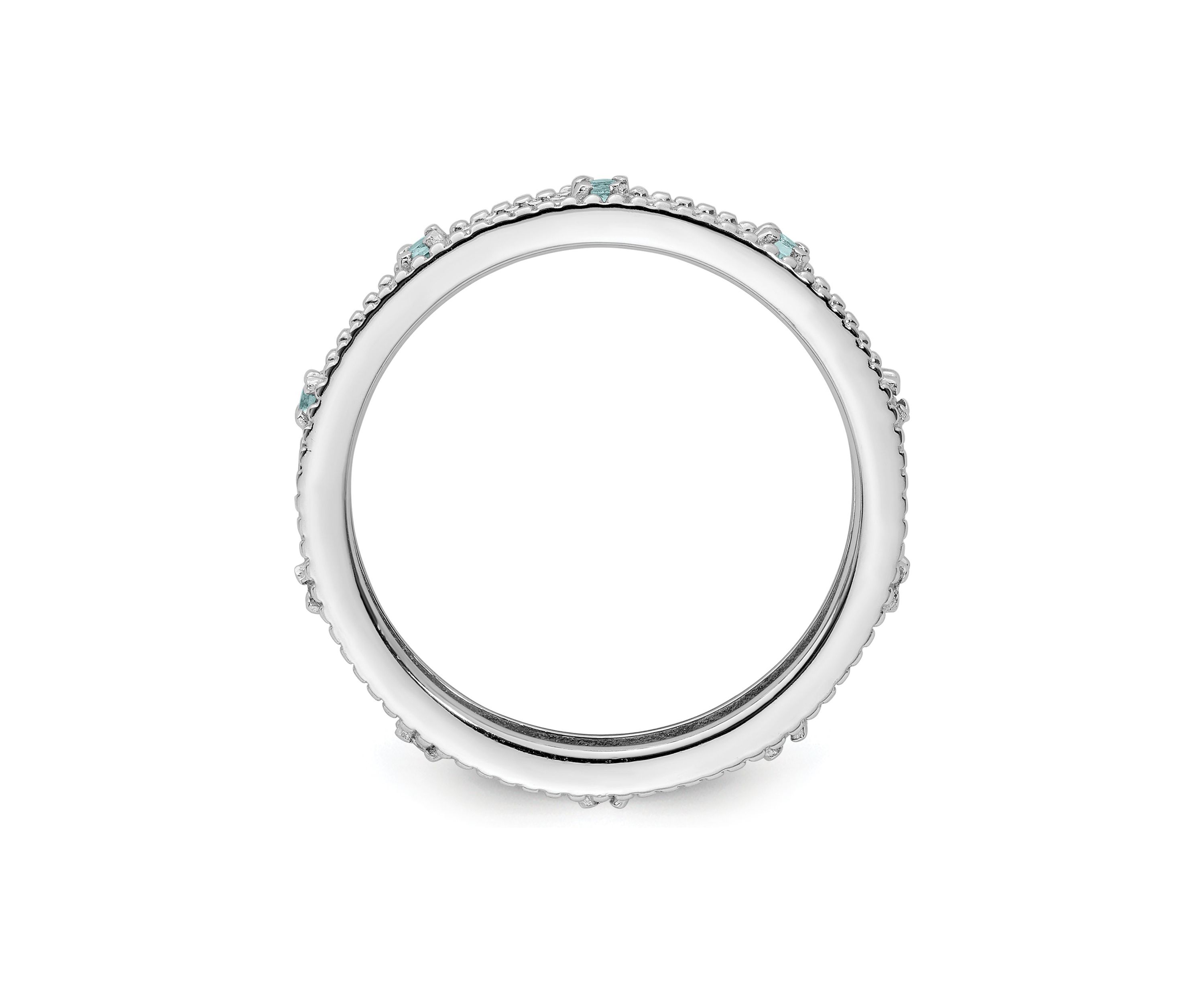 1/8 ct. t.w. Aquamarine Stackable Expressions Ring in Sterling Silver