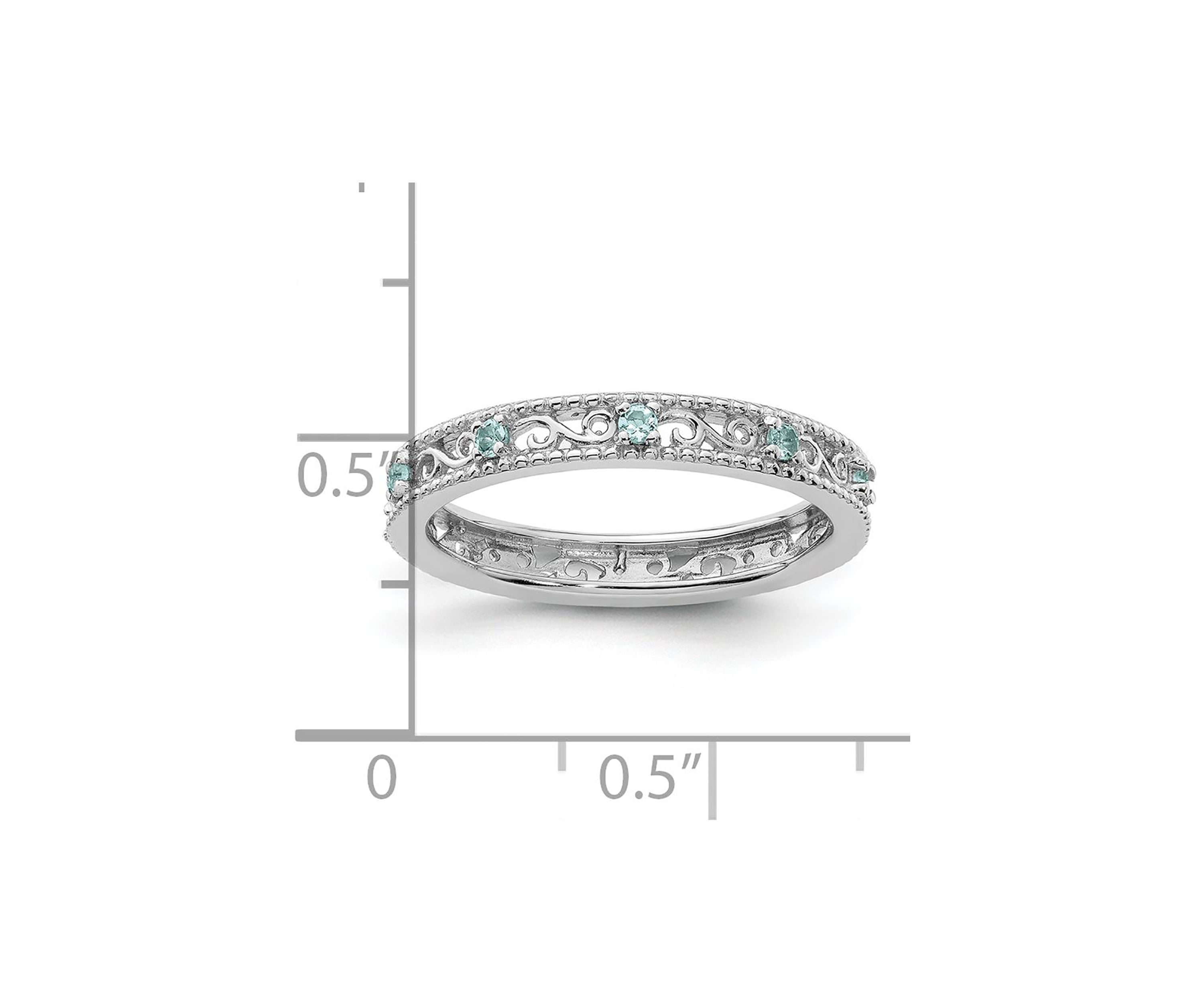 1/8 ct. t.w. Aquamarine Stackable Expressions Ring in Sterling Silver