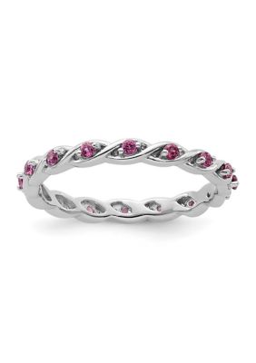 Belk & Co 1/3 ct. t.w. Rhodolite Garnet Stackable Expressions Ring in Sterling Silver, White, 9 -  0886774203997