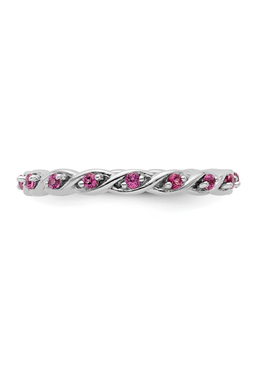 1/3 ct. t.w. Rhodolite Garnet Stackable Expressions Ring in Sterling Silver