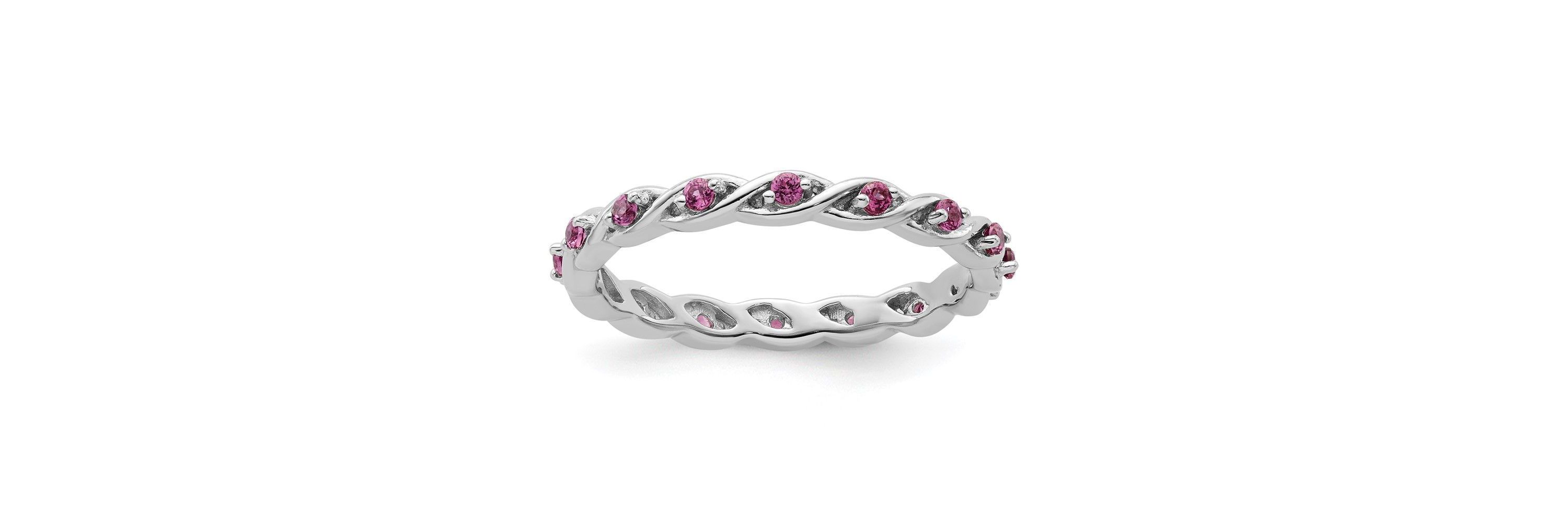 1/3 ct. t.w. Rhodolite Garnet Stackable Expressions Ring in Sterling Silver