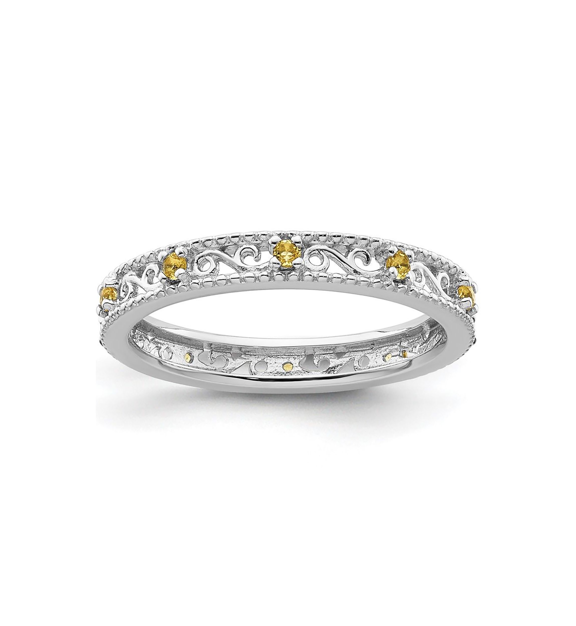 1/6 ct. t.w. Citrine Stackable Expressions Ring in Sterling Silver