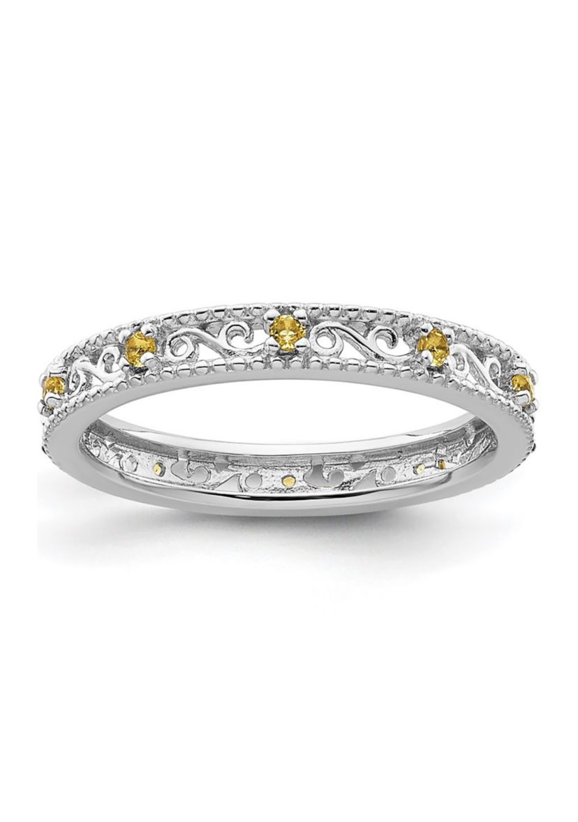 1/6 ct. t.w. Citrine Stackable Expressions Ring in Sterling Silver