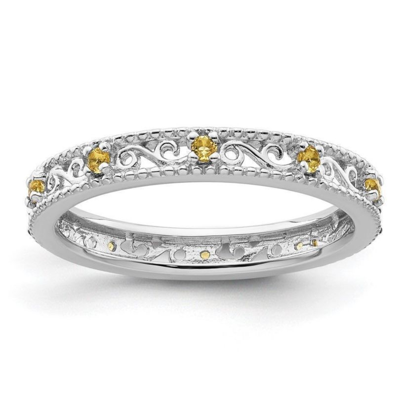 1/6 ct. t.w. Citrine Stackable Expressions Ring in Sterling Silver