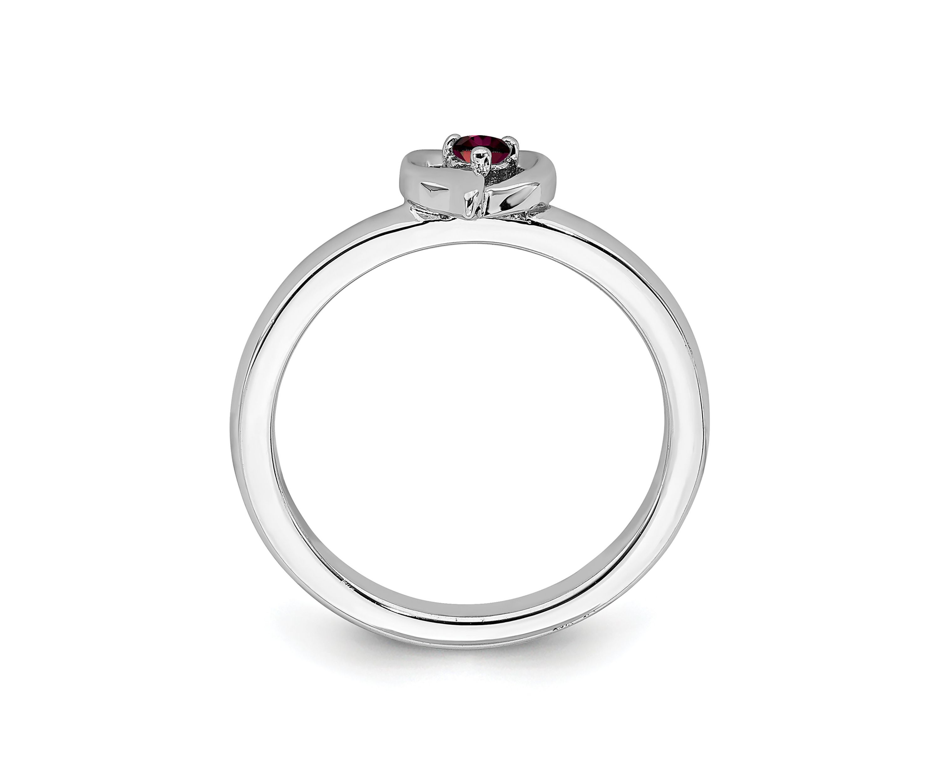 Lab Created 1/10 ct. t.w. Created Ruby Stackable Expressions Heart Ring in Sterling Silver
