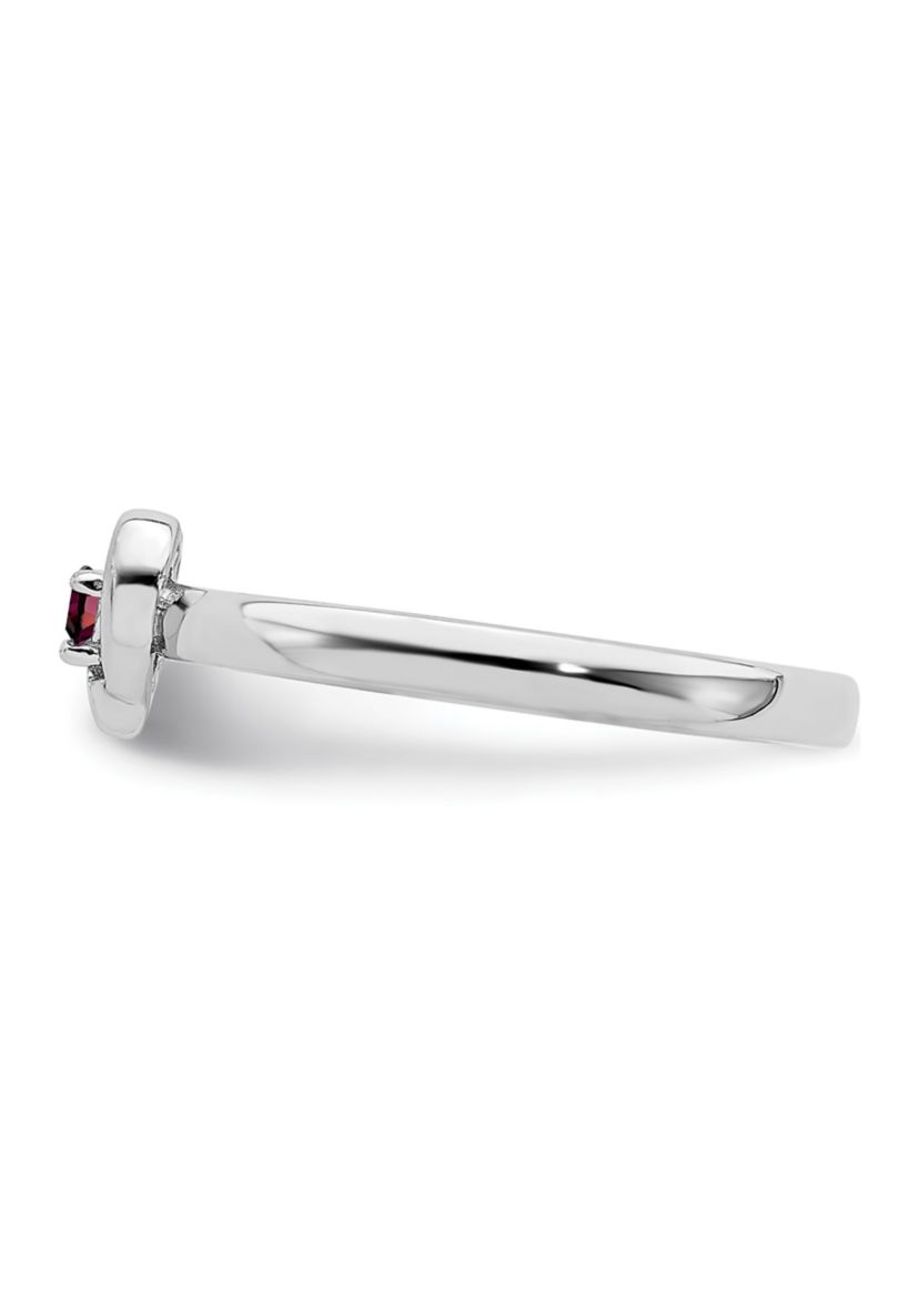 Lab Created 1/10 ct. t.w. Created Ruby Stackable Expressions Heart Ring in Sterling Silver
