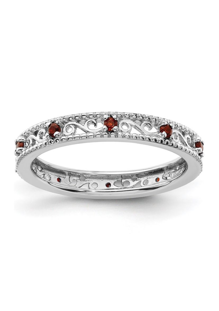 1/5 ct. t.w. Garnet Stackable Expressions Ring in Sterling Silver