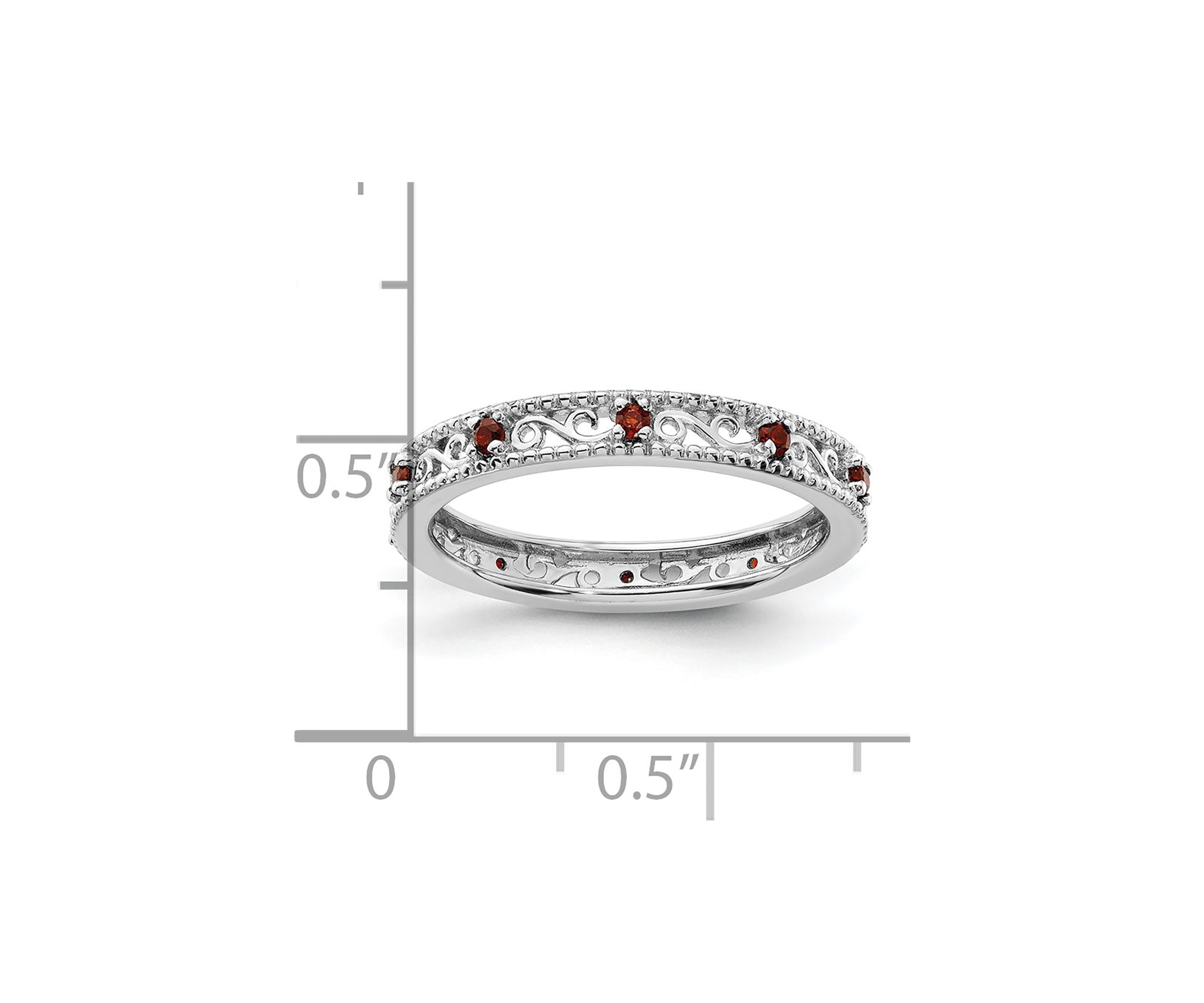 1/5 ct. t.w. Garnet Stackable Expressions Ring in Sterling Silver
