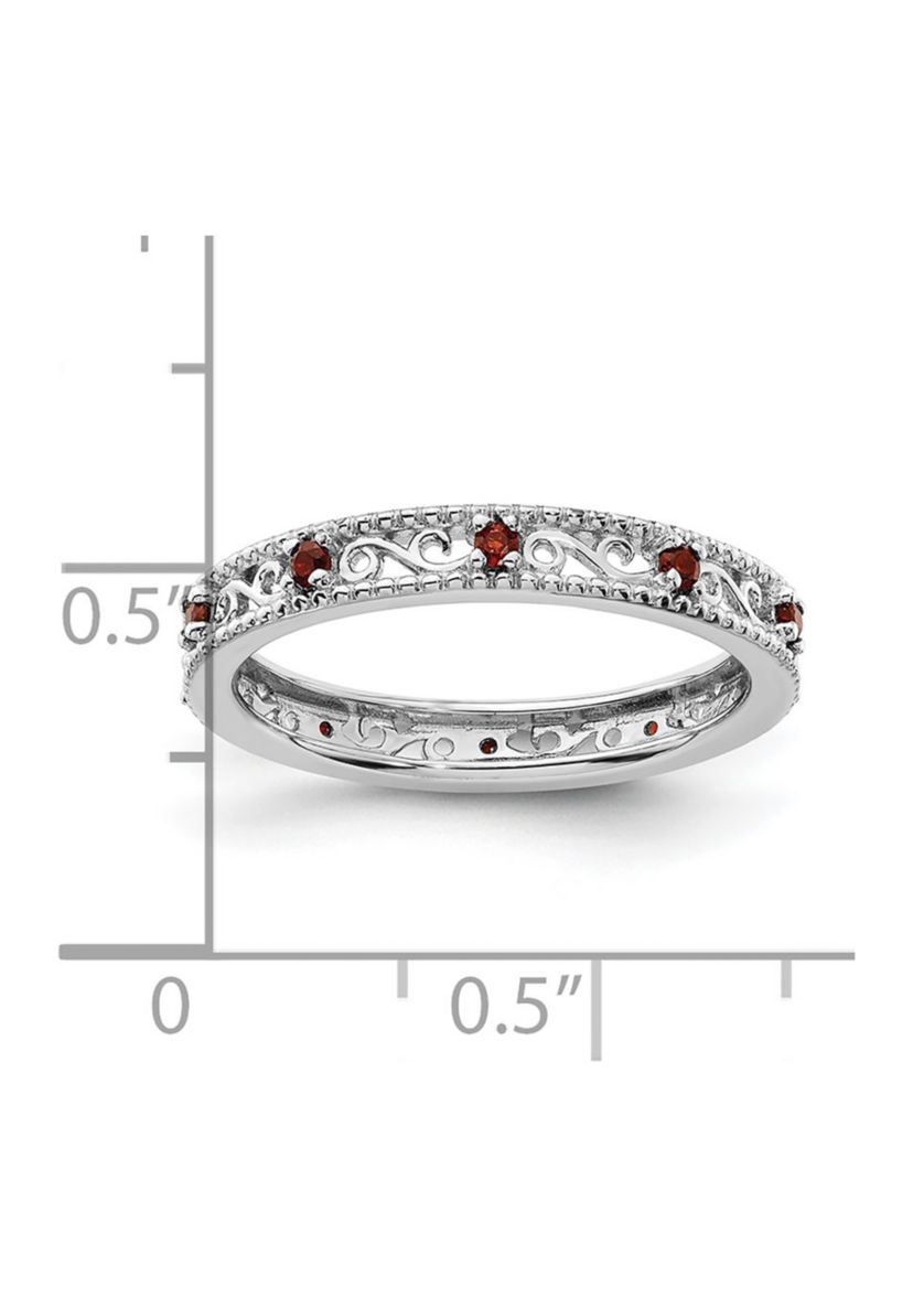 1/5 ct. t.w. Garnet Stackable Expressions Ring in Sterling Silver