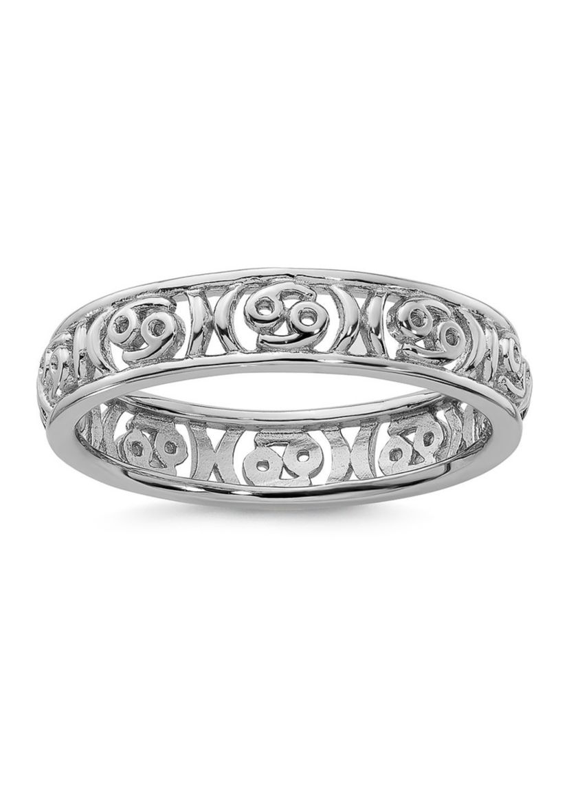 Sterling Silver Stackable Expressions Cancer Zodiac Ring