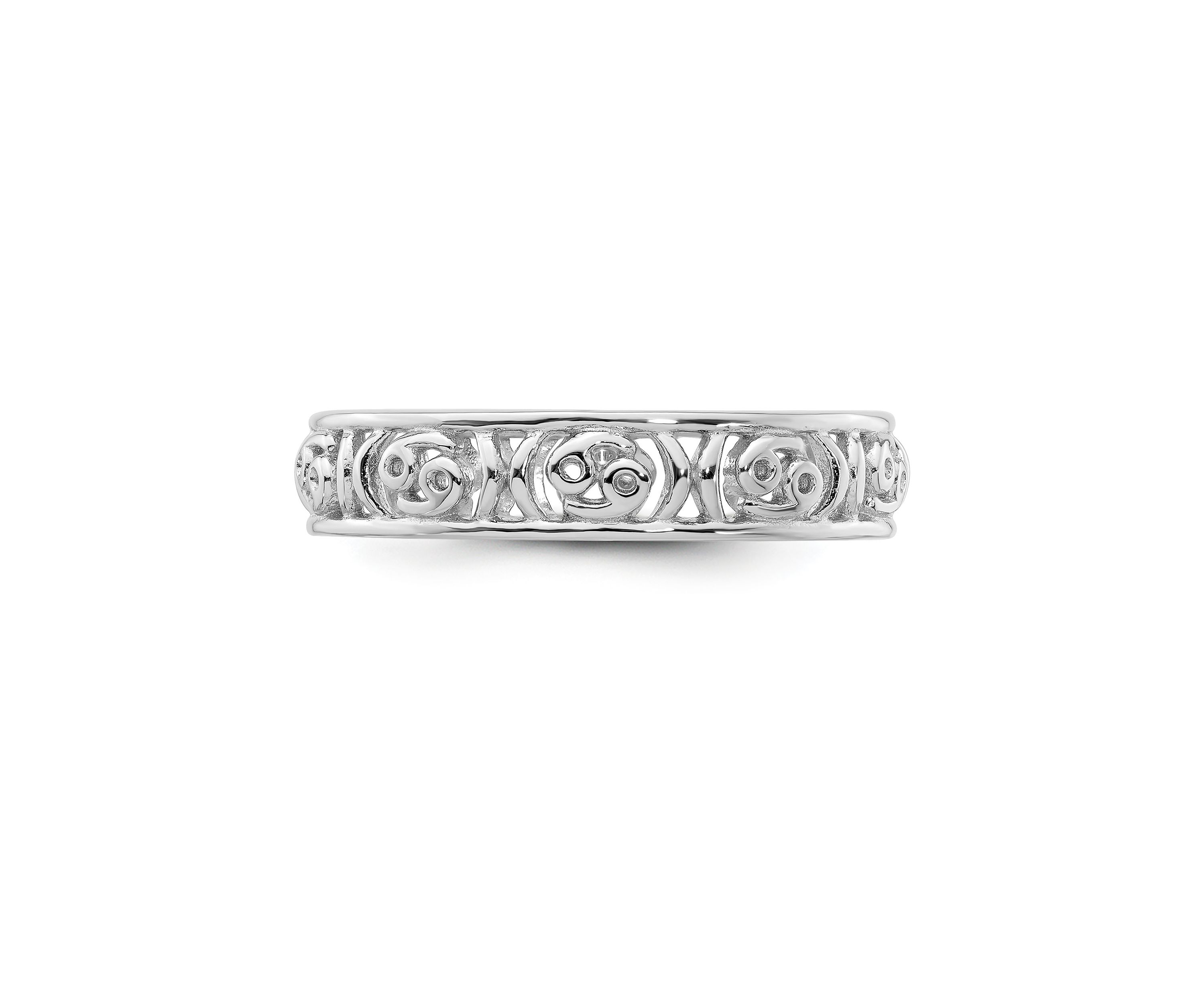 Sterling Silver Stackable Expressions Cancer Zodiac Ring