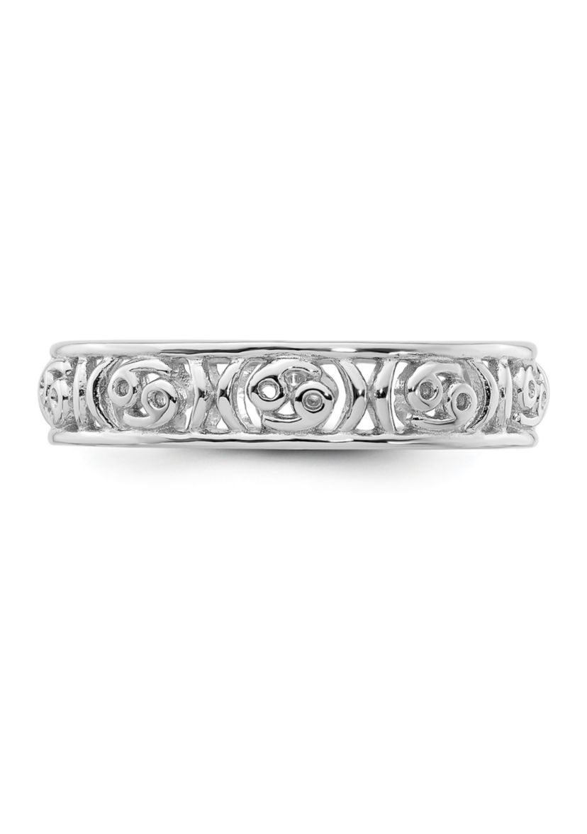 Sterling Silver Stackable Expressions Cancer Zodiac Ring