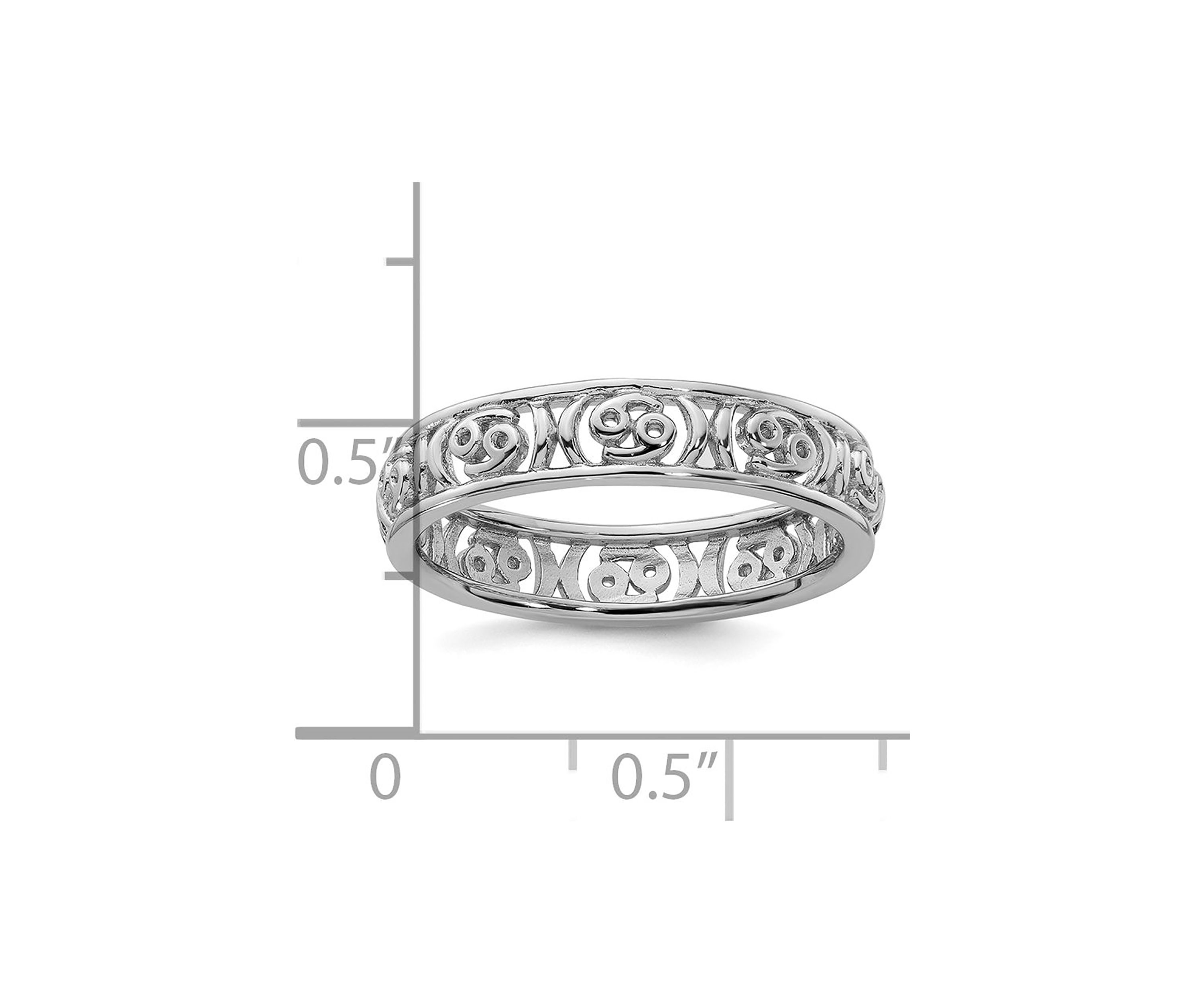 Sterling Silver Stackable Expressions Cancer Zodiac Ring