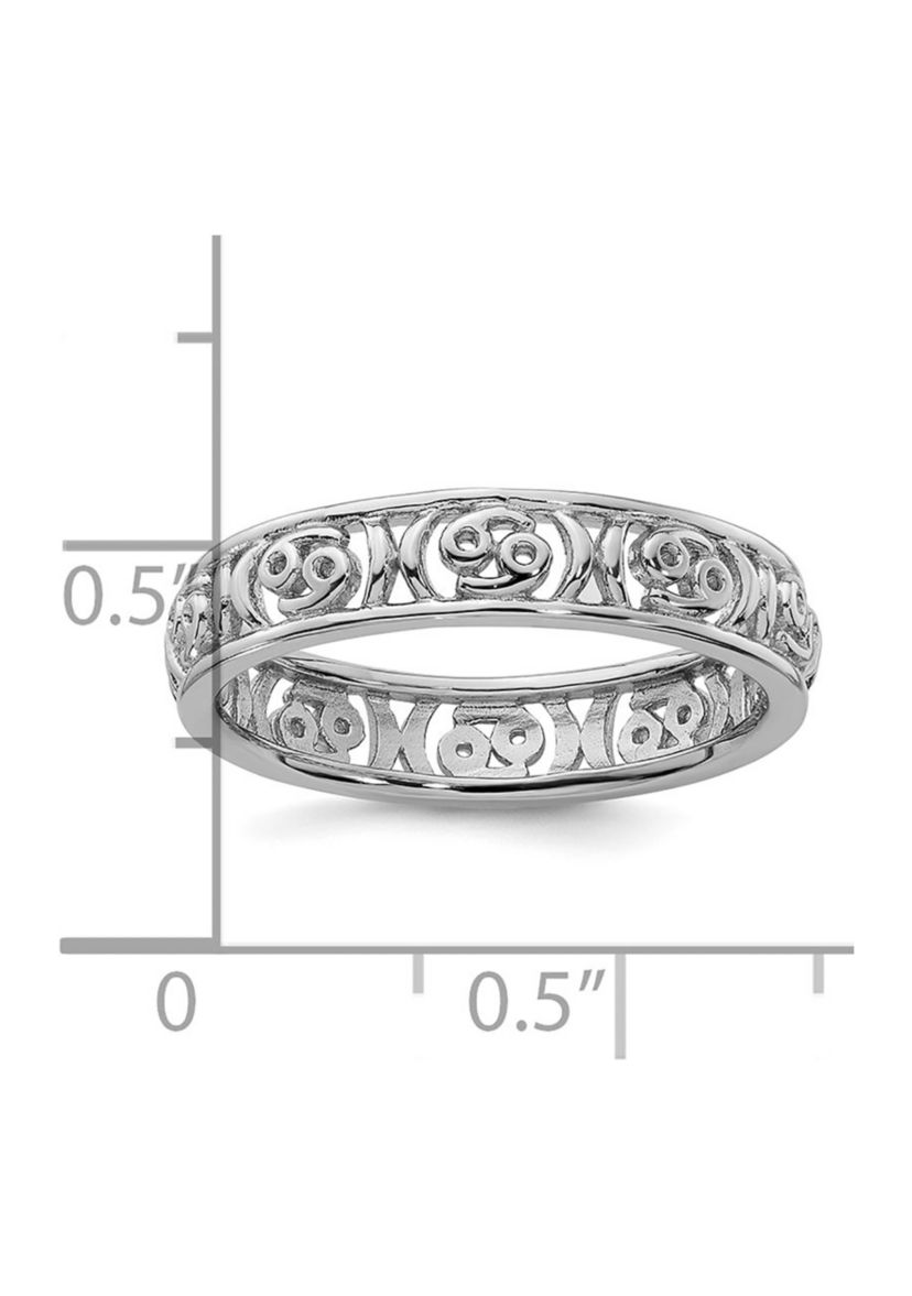Sterling Silver Stackable Expressions Cancer Zodiac Ring