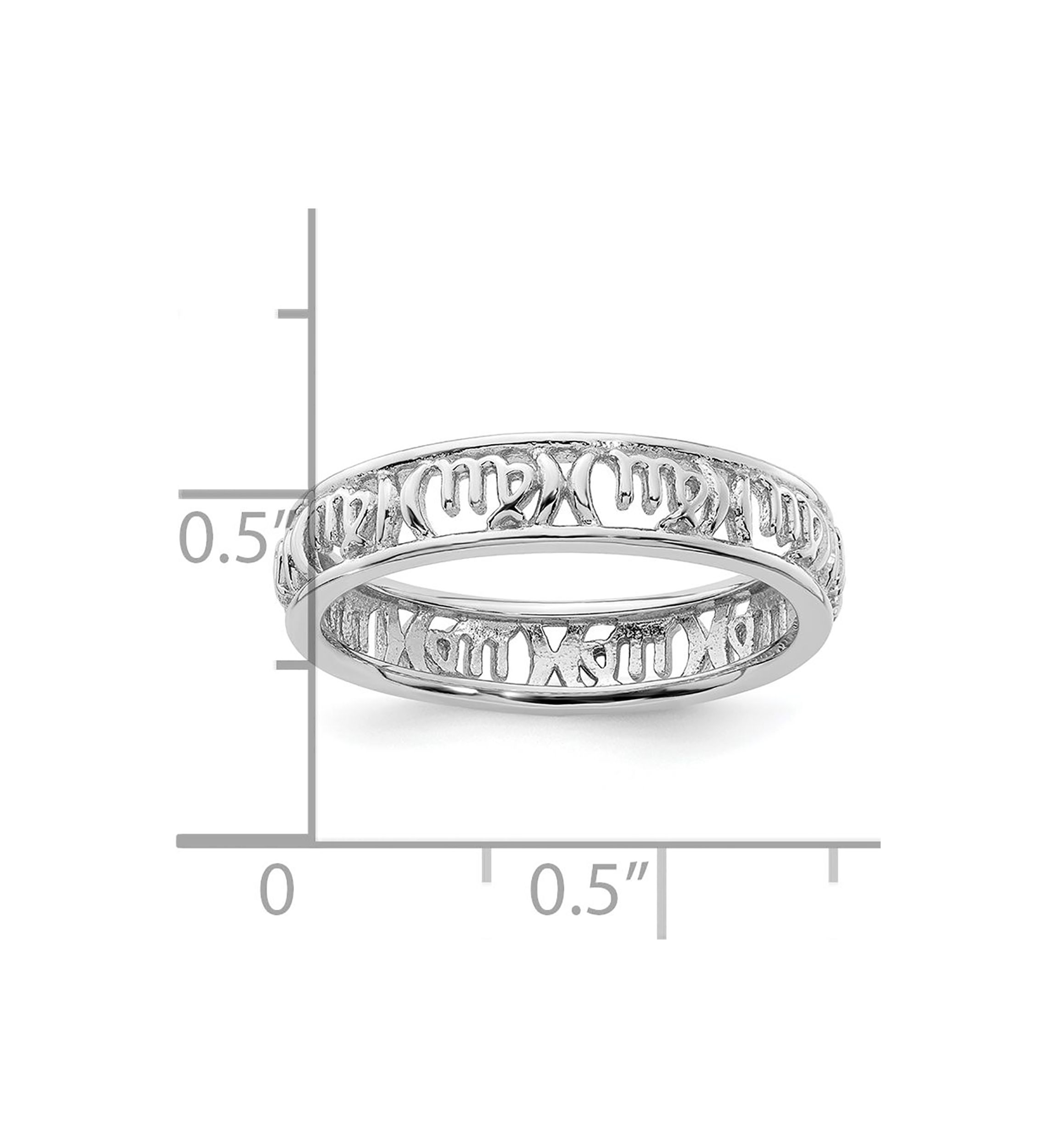 Sterling Silver Stackable Expressions Virgo Zodiac Ring