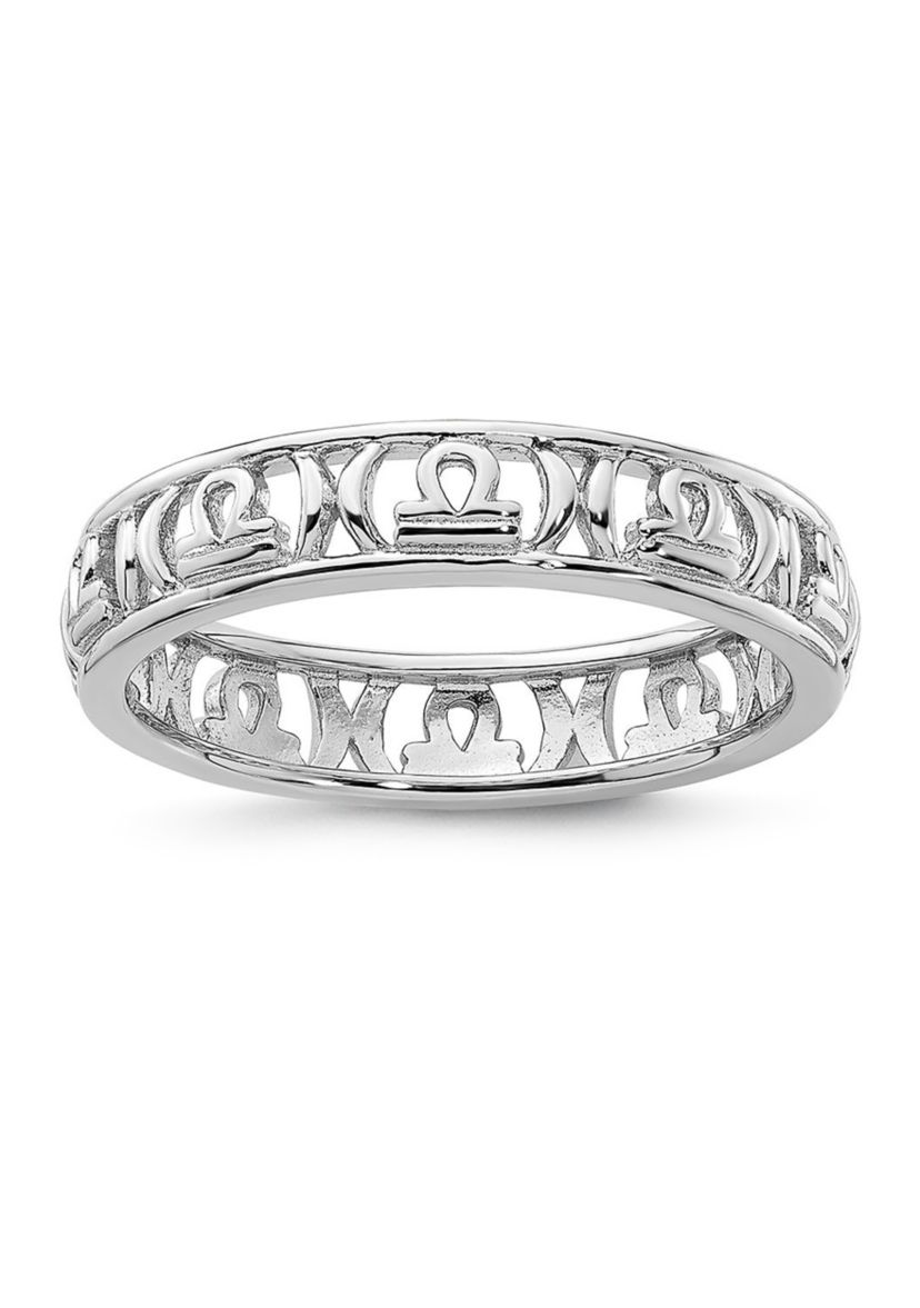 Sterling Silver Stackable Expressions Libra Zodiac Ring