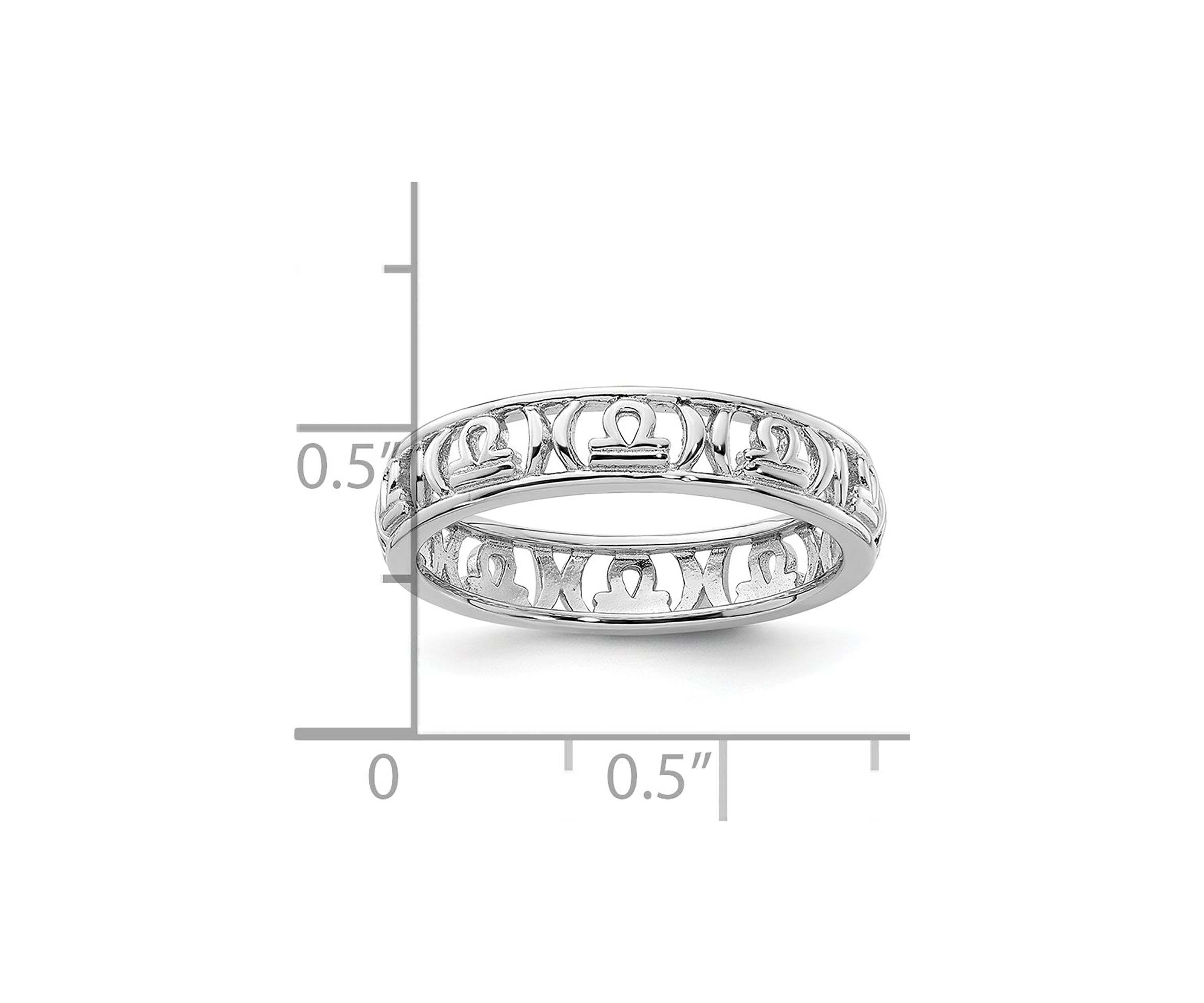 Sterling Silver Stackable Expressions Libra Zodiac Ring