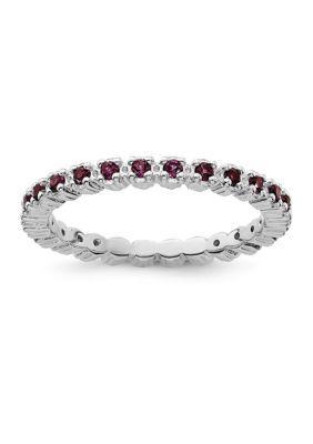 Belk & Co 1/2 ct. t.w. Rhodolite Garnet Stackable Expressions Ring in Sterling Silver, White, 6 -  0883957124797