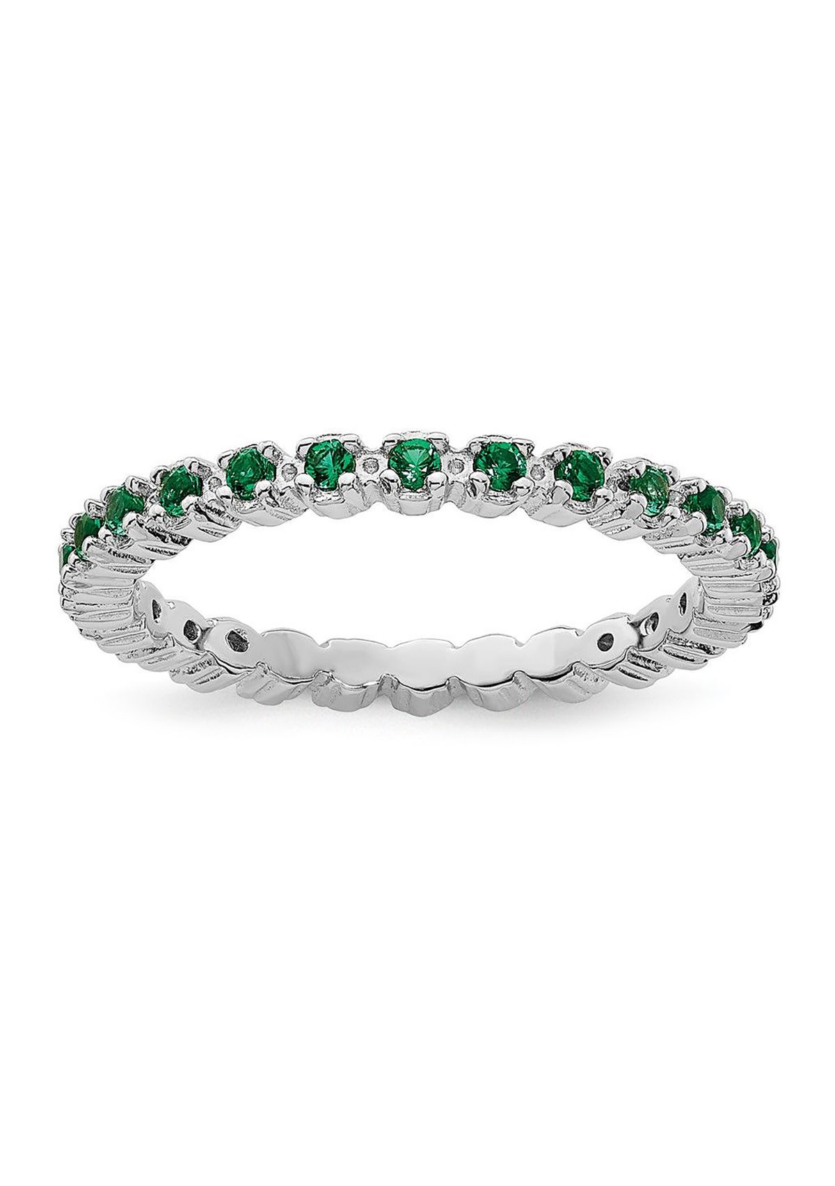 Lab Created 1/3 ct. t.w. Created Emerald Stackable Expressions Ring in Sterling Silver