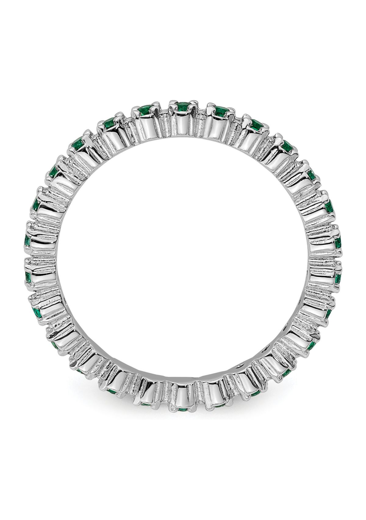 Lab Created 1/3 ct. t.w. Created Emerald Stackable Expressions Ring in Sterling Silver