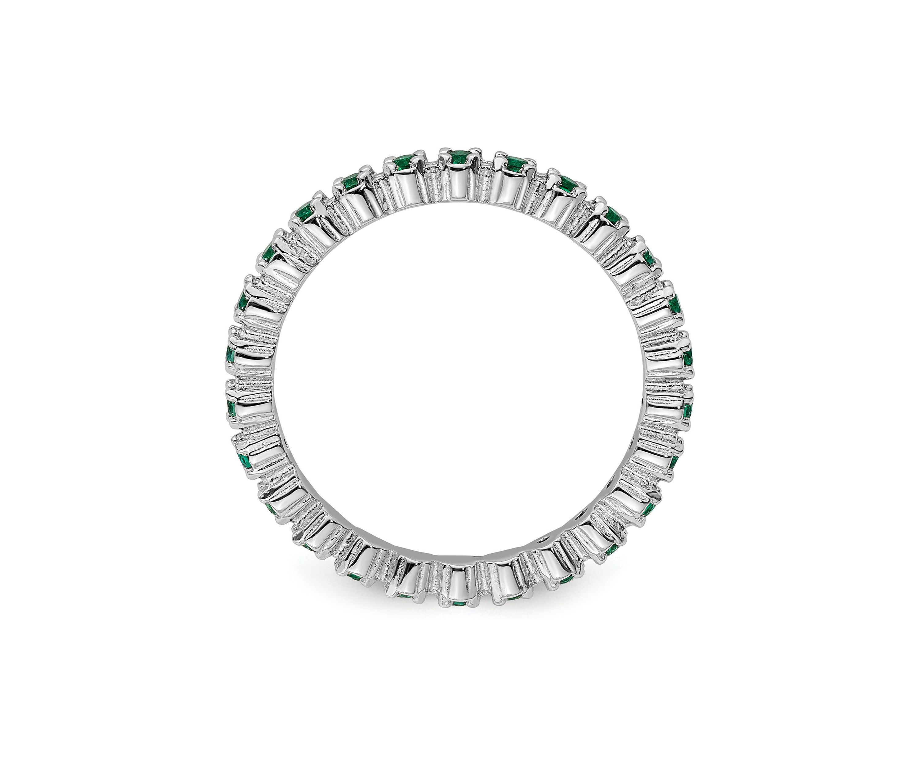 Lab Created 1/3 ct. t.w. Created Emerald Stackable Expressions Ring in Sterling Silver