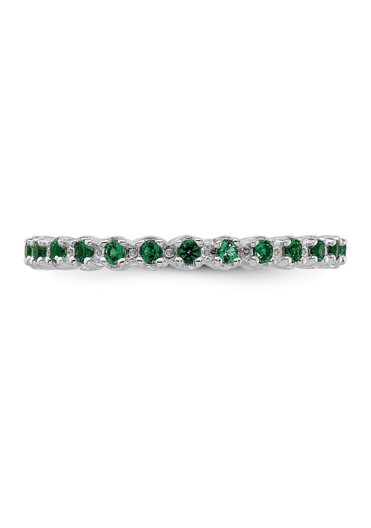 Lab Created 1/3 ct. t.w. Created Emerald Stackable Expressions Ring in Sterling Silver