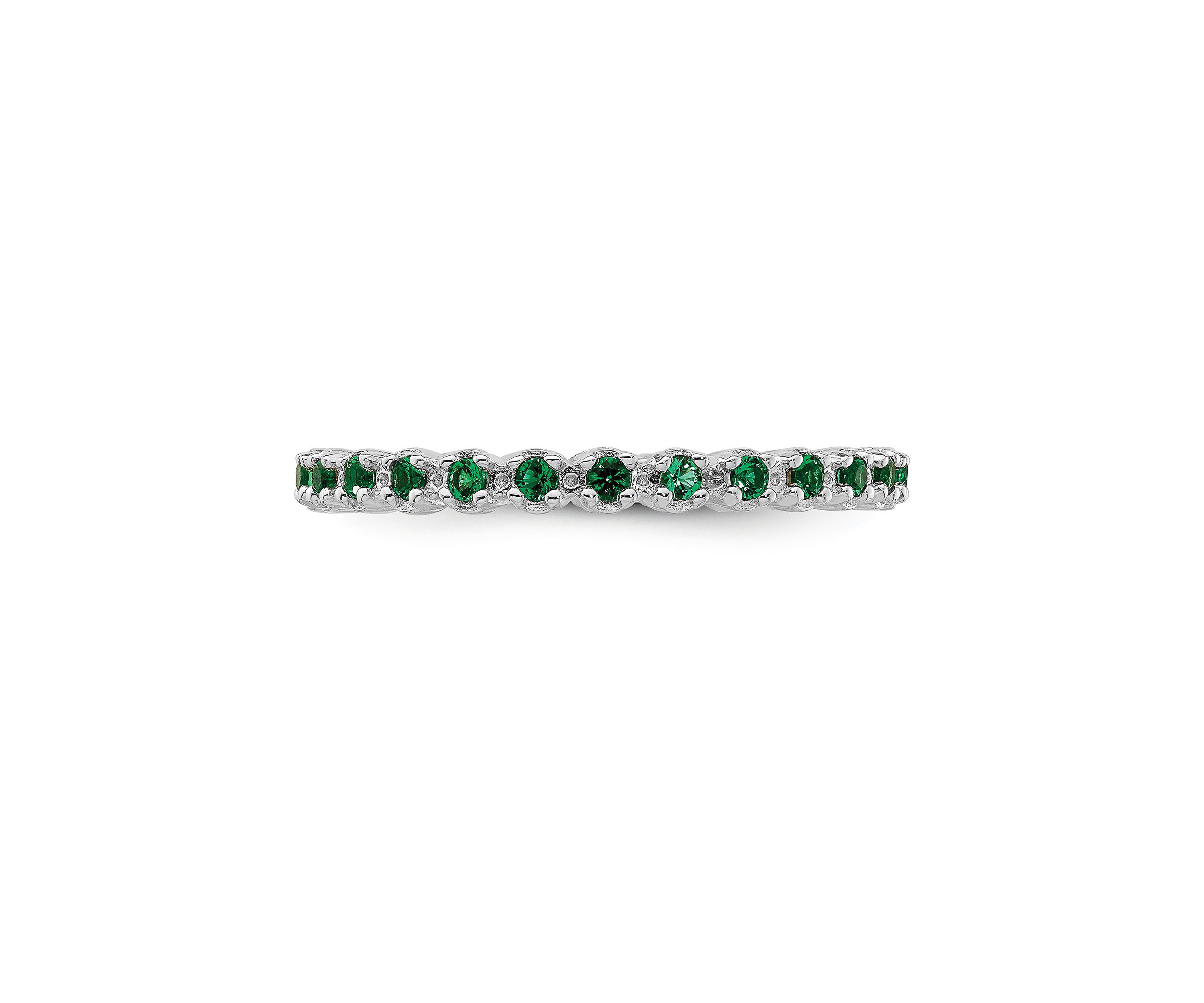 Lab Created 1/3 ct. t.w. Created Emerald Stackable Expressions Ring in Sterling Silver