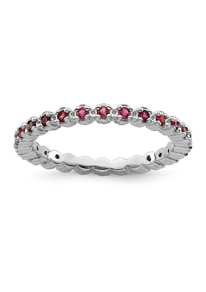 Lab Created 1/2 ct. t.w. Created Ruby Stackable Expressions Ring in Sterling Silver